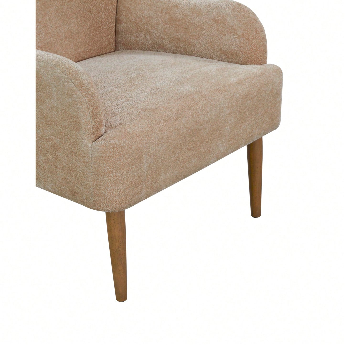 Stylish Chenille Accent Armchair with Wood Legs for Living Room Bedroom or Office Easy Assembly