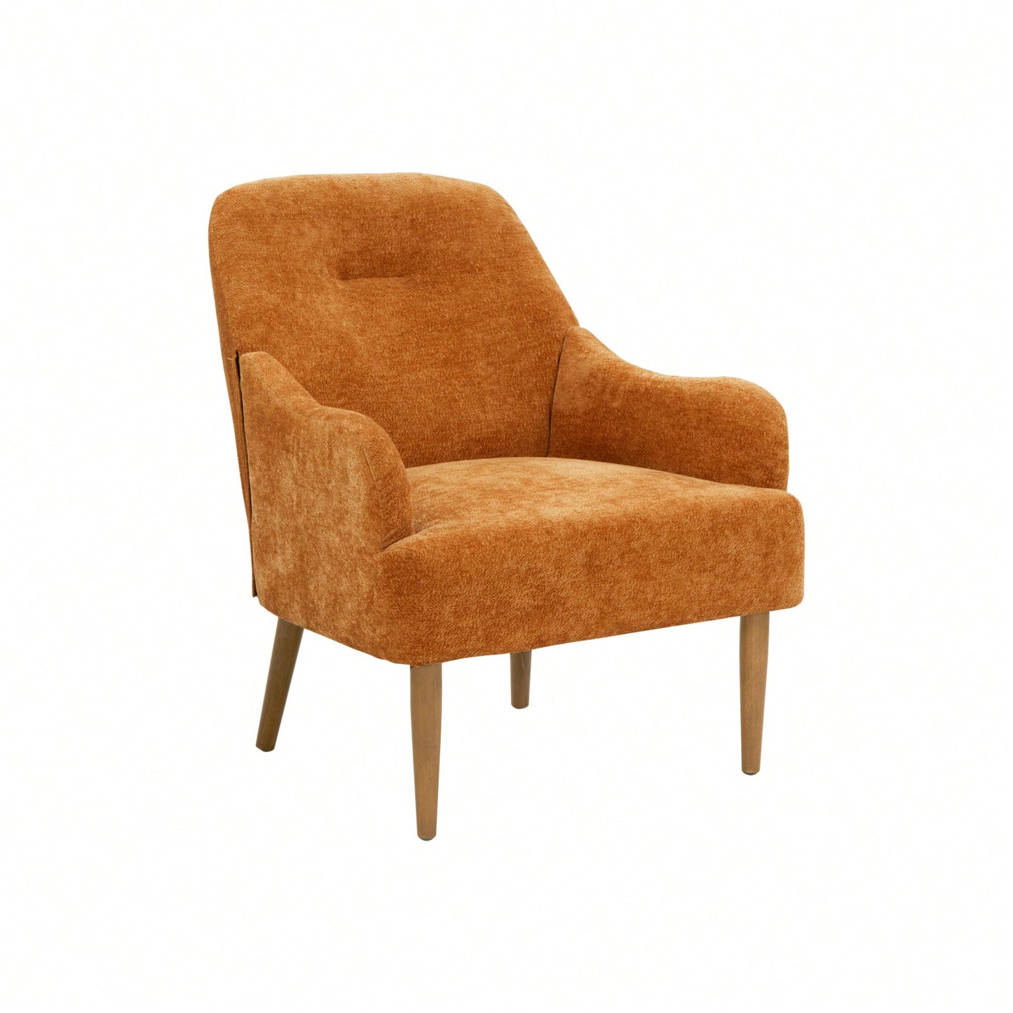 Stylish Chenille Accent Armchair with Wood Legs for Living Room Bedroom or Office Easy Assembly