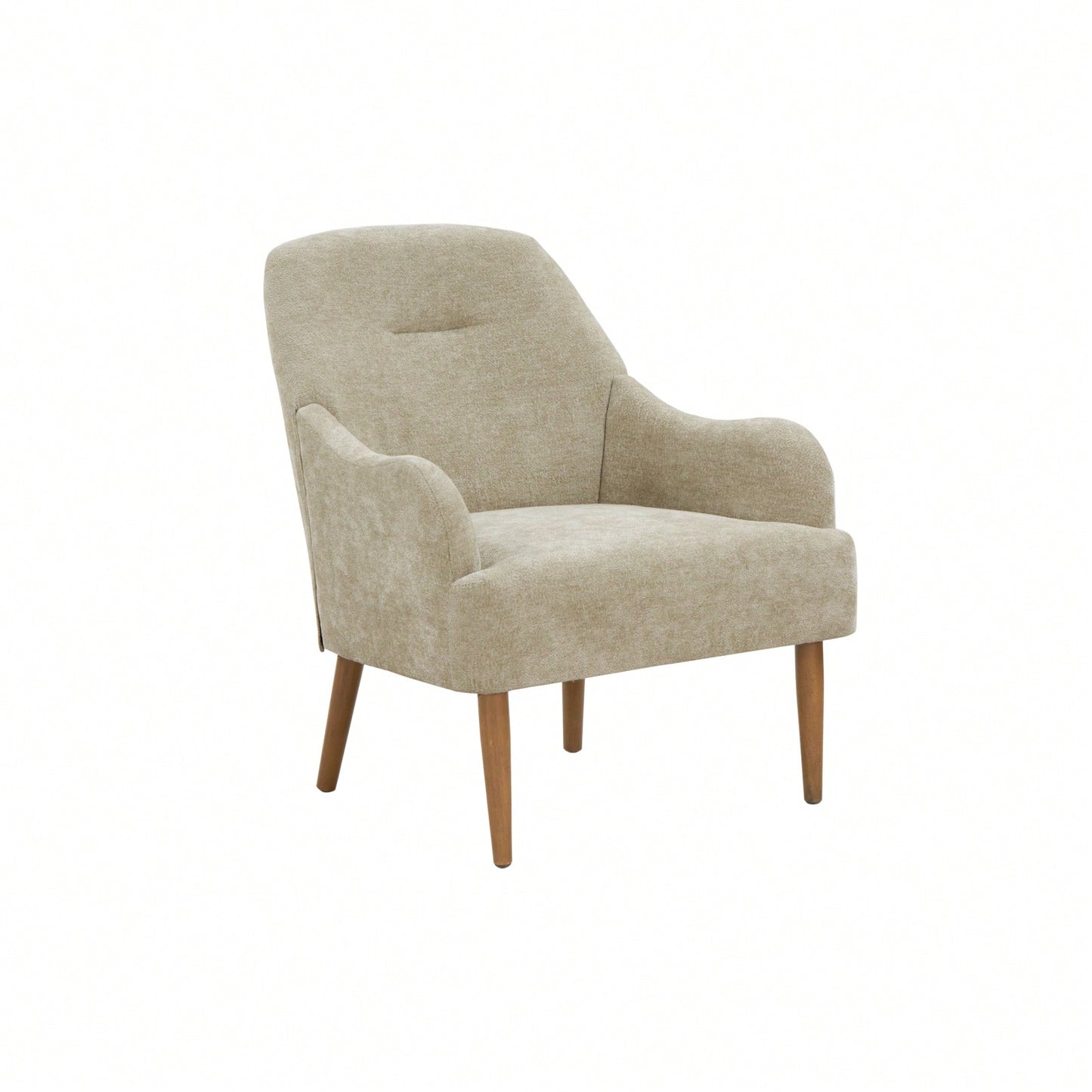 Stylish Chenille Accent Armchair with Wood Legs for Living Room Bedroom or Office Easy Assembly