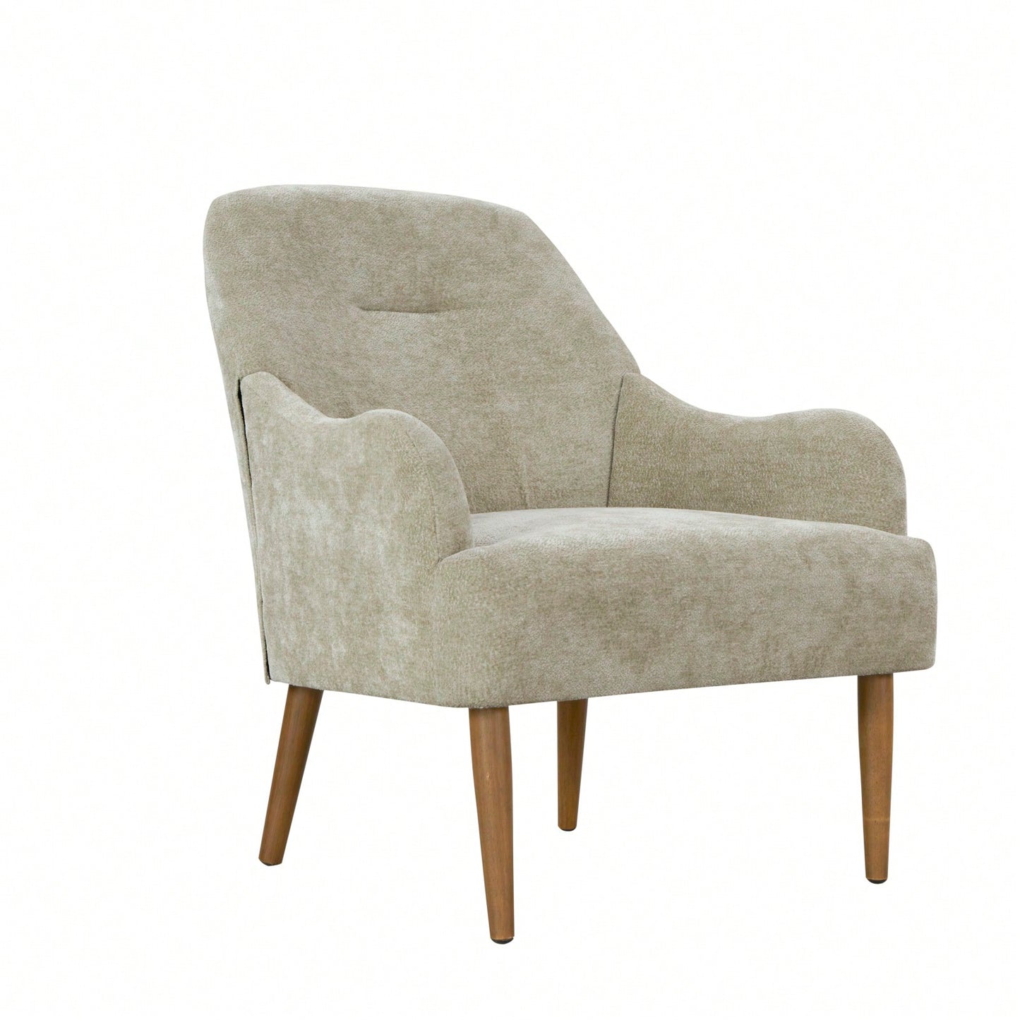 Stylish Chenille Accent Armchair with Wood Legs for Living Room Bedroom or Office Easy Assembly