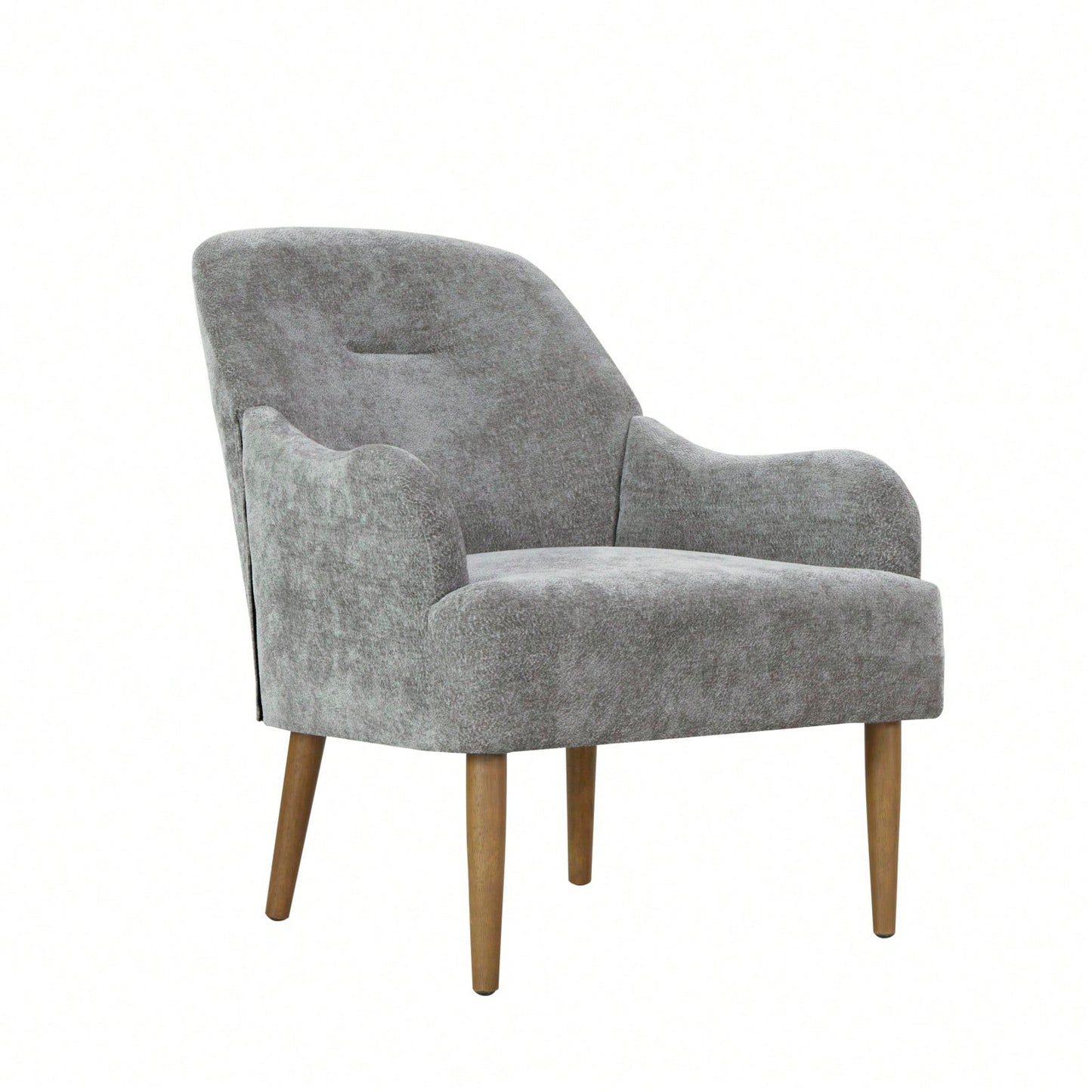 Stylish Chenille Accent Armchair with Wood Legs for Living Room Bedroom or Office Easy Assembly