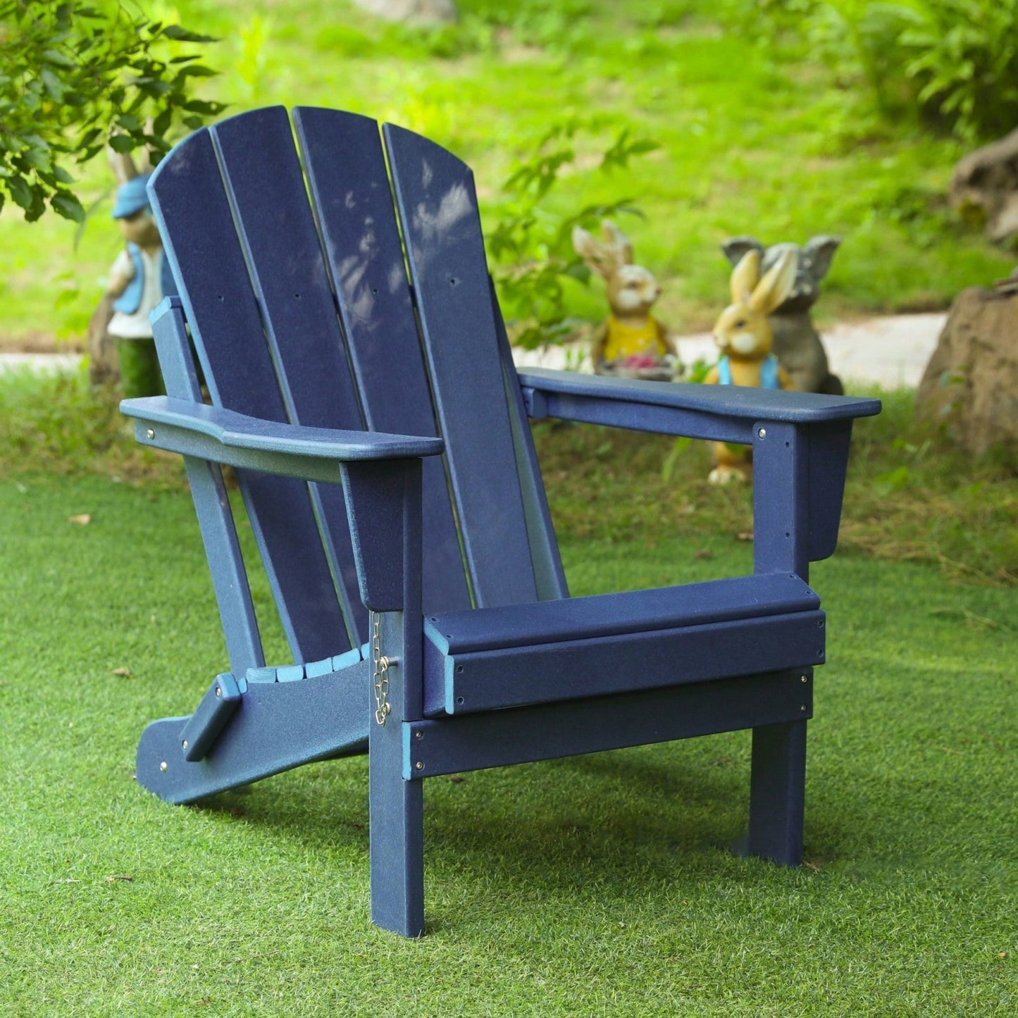 Folding Adirondack Chair, Stackable Arm Rest Ergonomic HDPE All-Weather Adirondack Chair