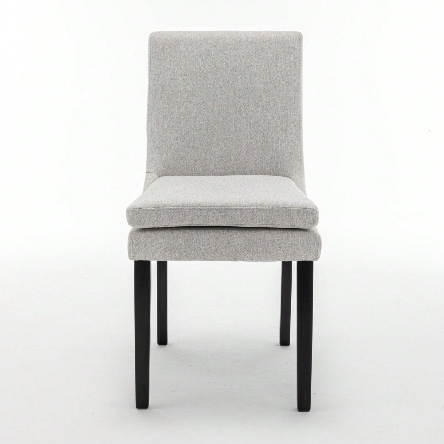 Set Of 2, Upholstered Kitchen & Dining Room Chairs With Solid Wood Legs,Tufted Linen Fabric  Chairs  For Living Room, Restaurant