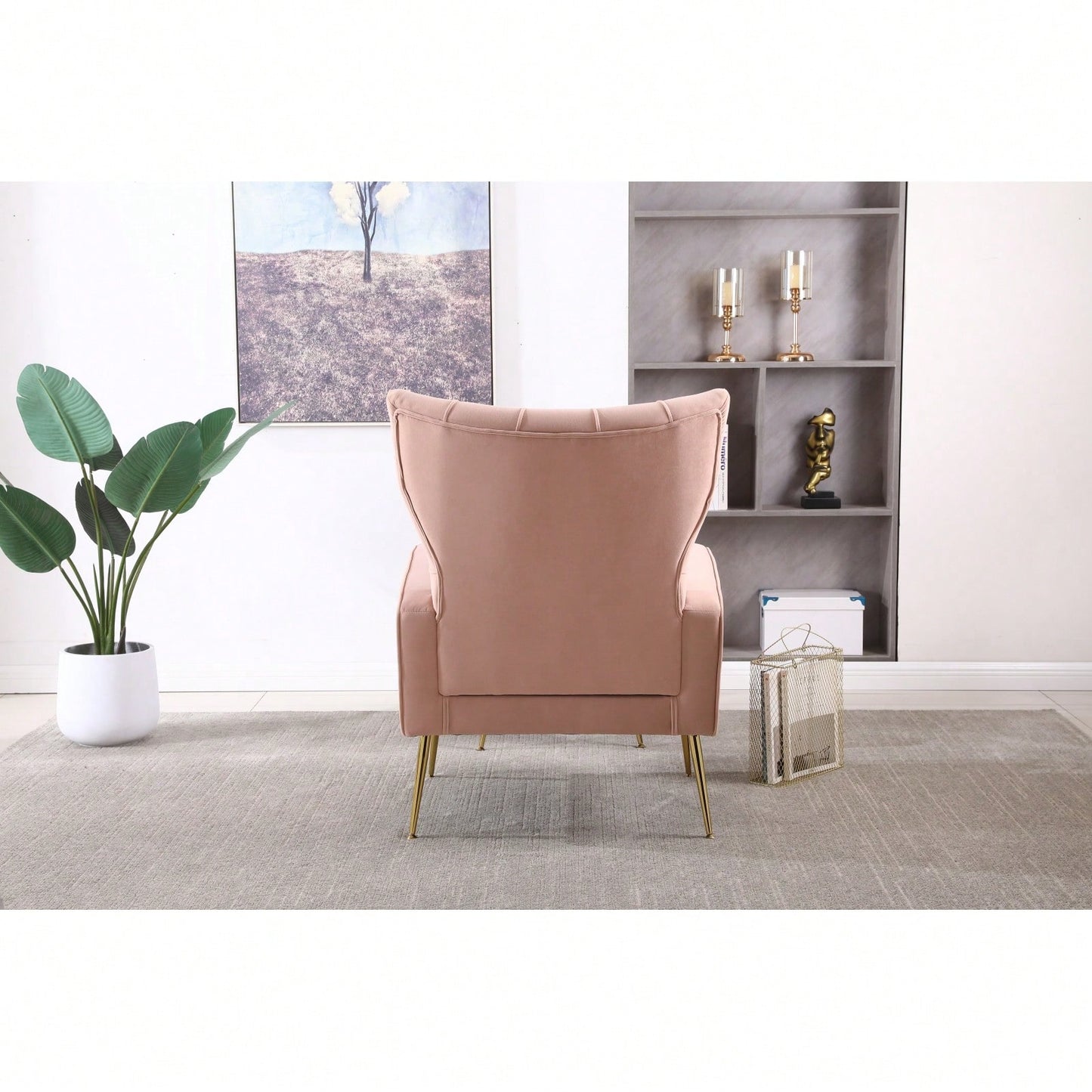 Modern Accent Chair With Ottoman, Comfy Armchair For Living Room, Bedroom, Apartment, Office