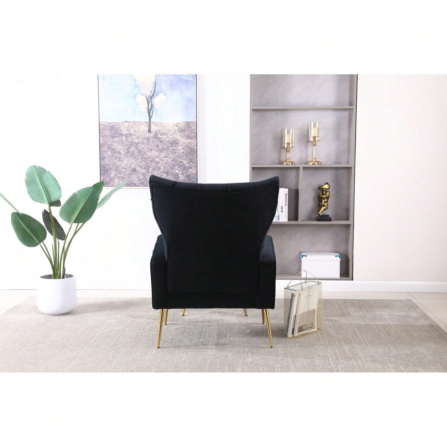 Modern Accent Chair With Ottoman, Comfy Armchair For Living Room, Bedroom, Apartment, Office