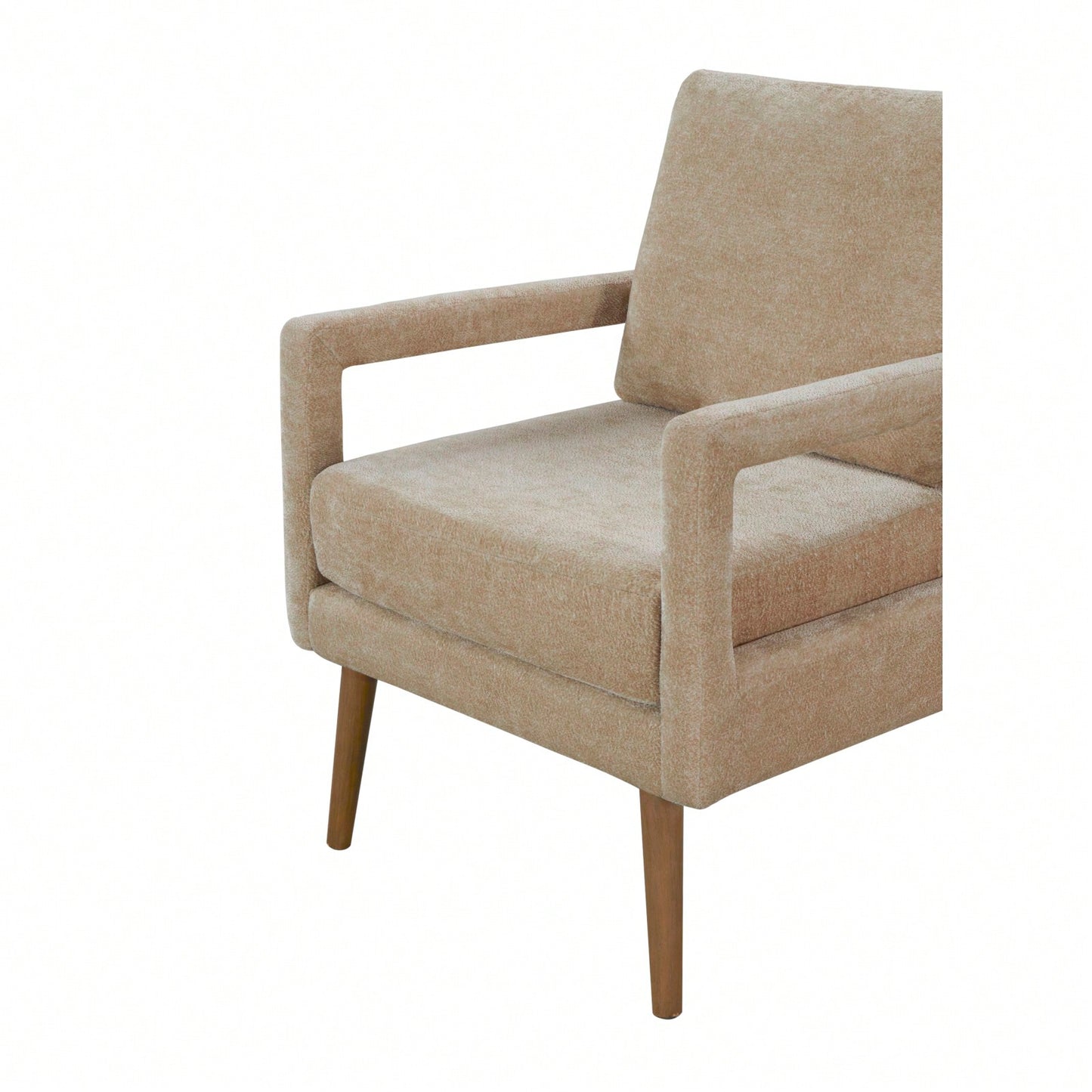 Mid-Century Armchair , Accent Chair With Chenille Armrest & Soft Cushion For Living Room, Bedroom, Home Office, Study