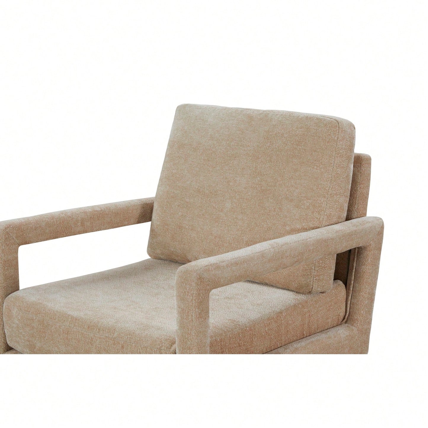 Mid-Century Armchair , Accent Chair With Chenille Armrest & Soft Cushion For Living Room, Bedroom, Home Office, Study