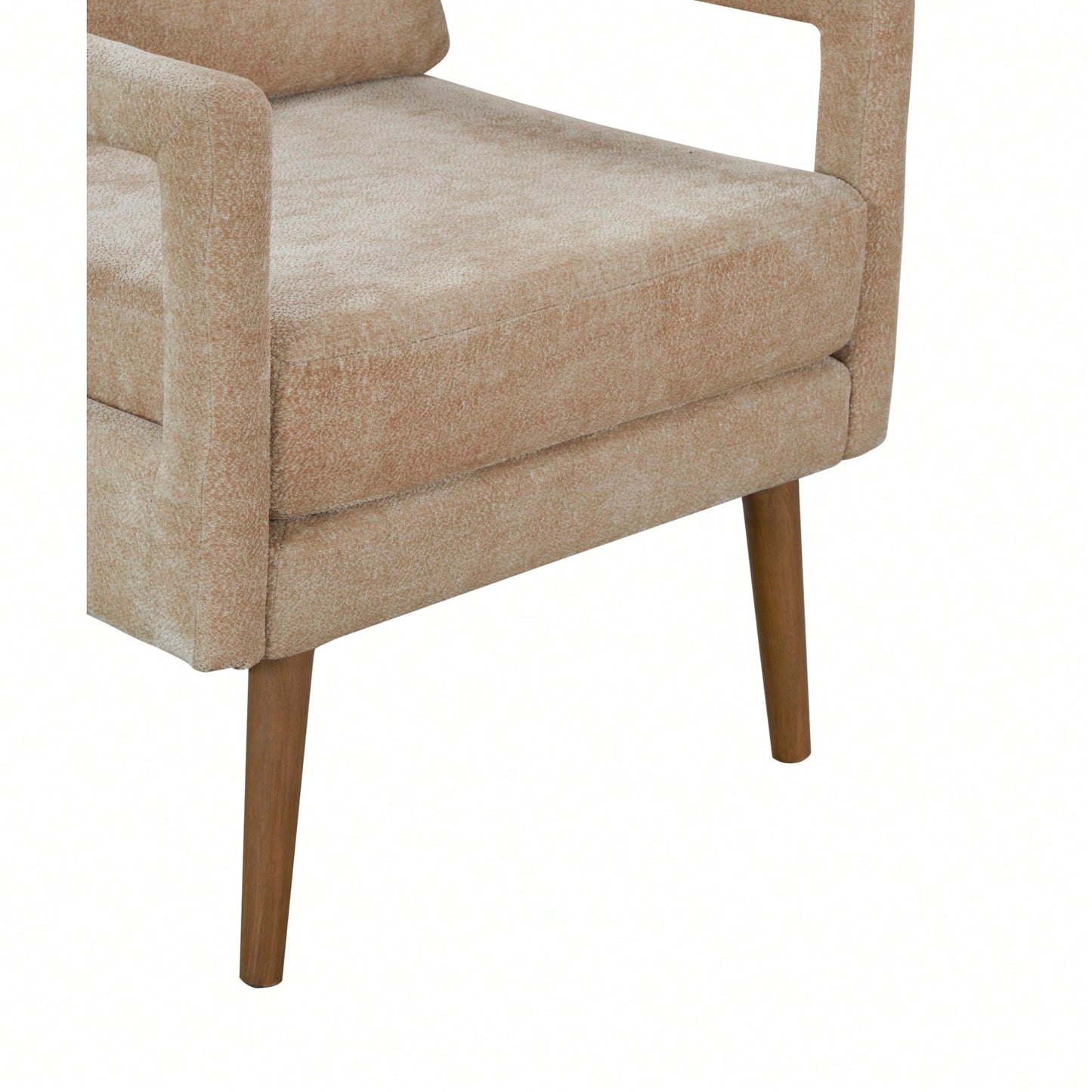 Mid-Century Armchair , Accent Chair With Chenille Armrest & Soft Cushion For Living Room, Bedroom, Home Office, Study