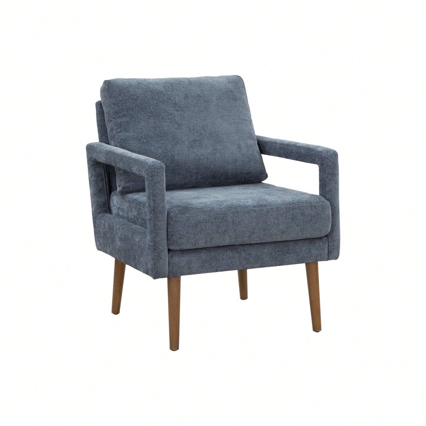 Mid-Century Armchair , Accent Chair With Chenille Armrest & Soft Cushion For Living Room, Bedroom, Home Office, Study