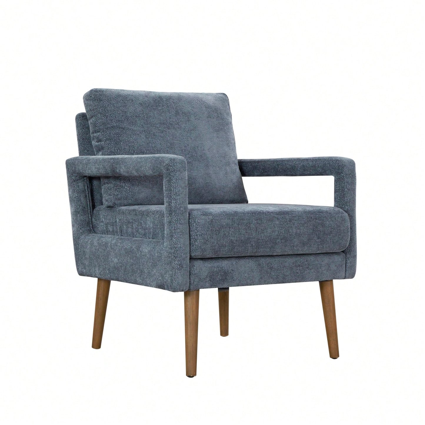 Mid-Century Armchair , Accent Chair With Chenille Armrest & Soft Cushion For Living Room, Bedroom, Home Office, Study