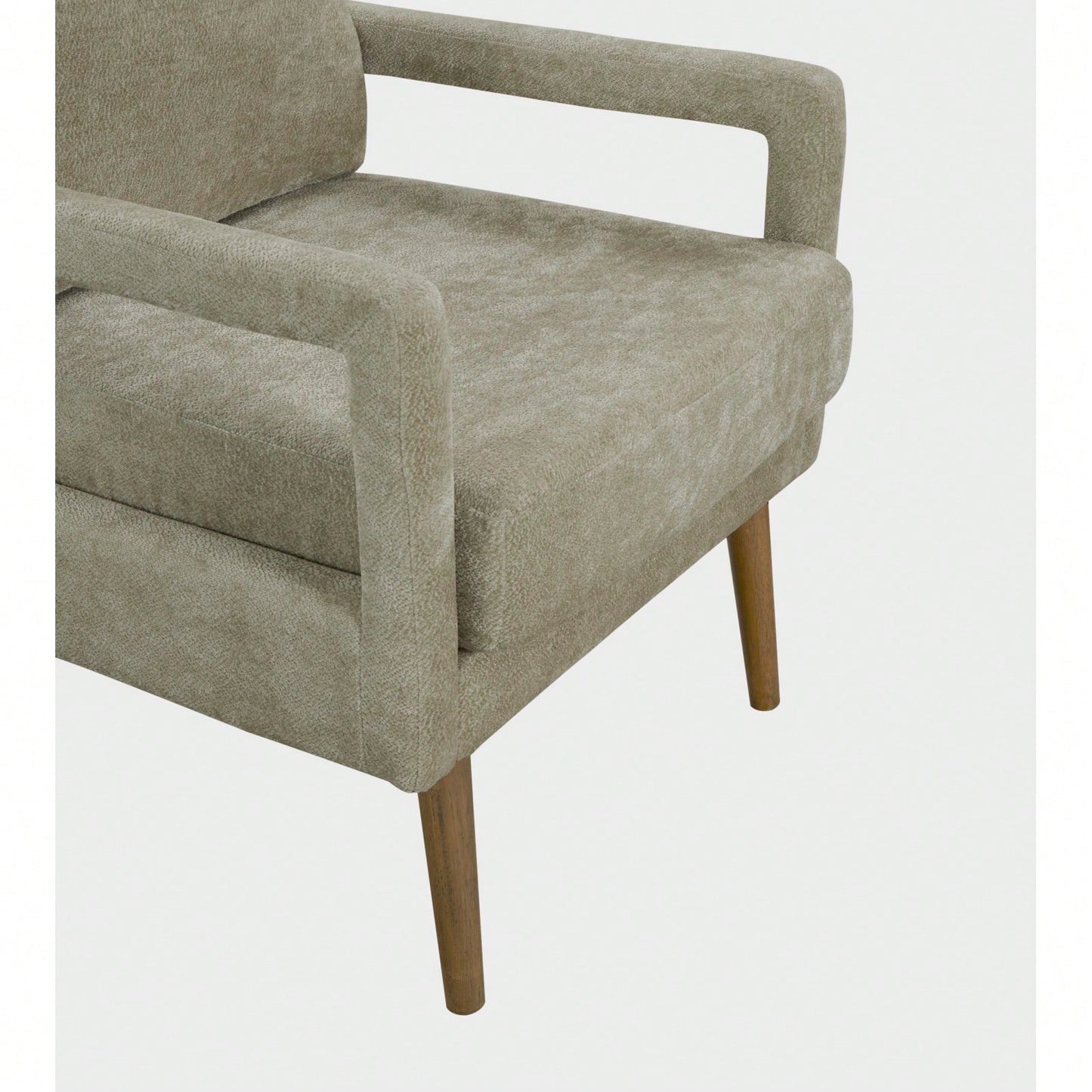 Mid-Century Armchair , Accent Chair With Chenille Armrest & Soft Cushion For Living Room, Bedroom, Home Office, Study