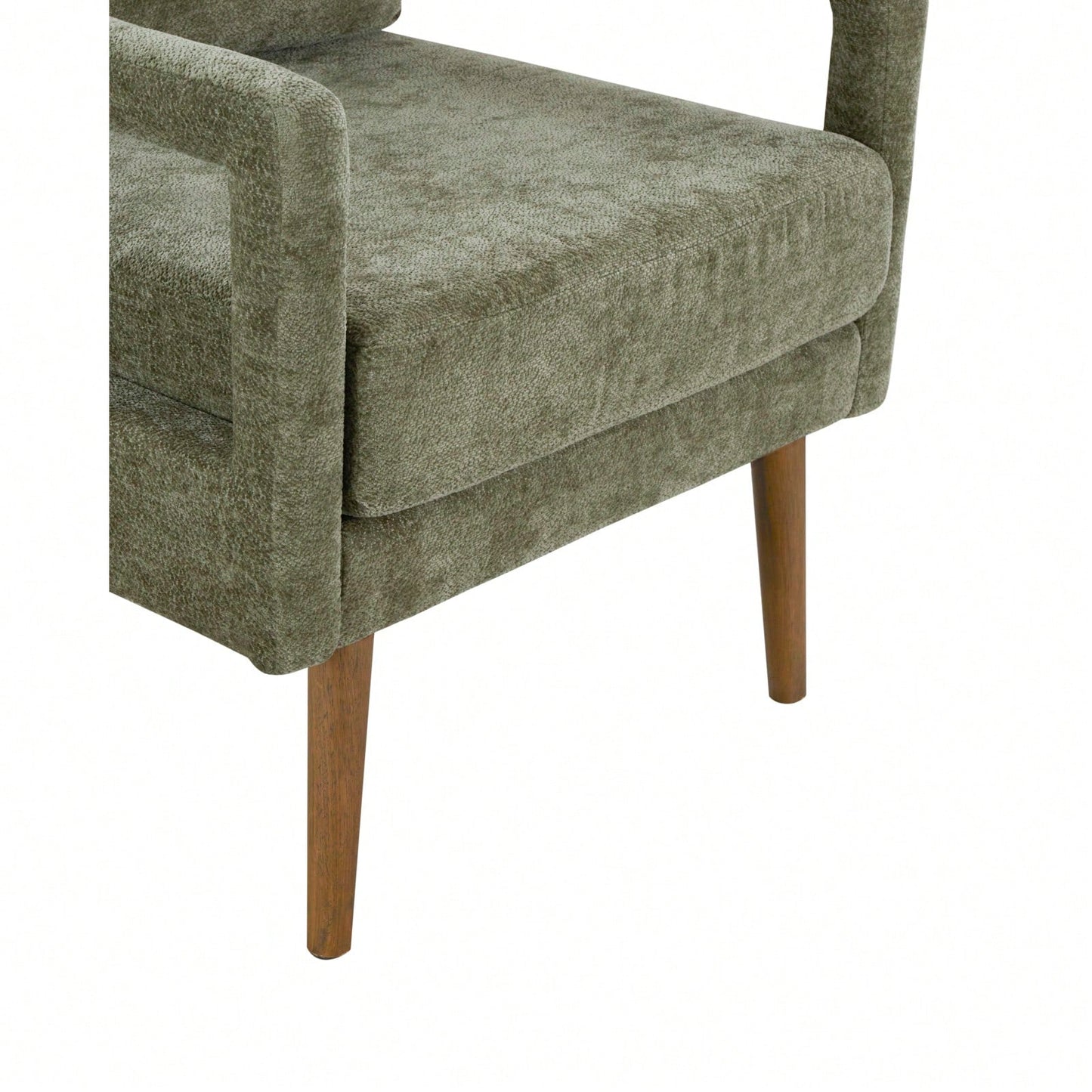 Mid-Century Armchair , Accent Chair With Chenille Armrest & Soft Cushion For Living Room, Bedroom, Home Office, Study