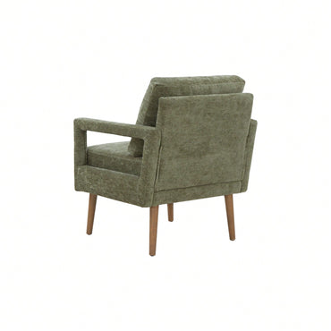 Mid-Century Armchair , Accent Chair With Chenille Armrest & Soft Cushion For Living Room, Bedroom, Home Office, Study