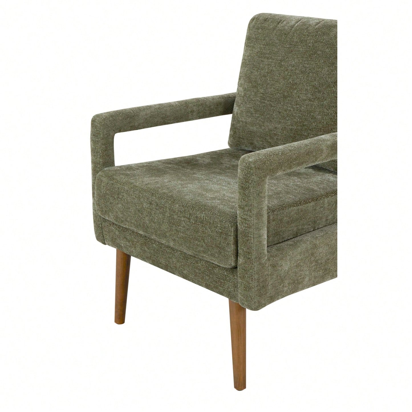 Mid-Century Armchair , Accent Chair With Chenille Armrest & Soft Cushion For Living Room, Bedroom, Home Office, Study