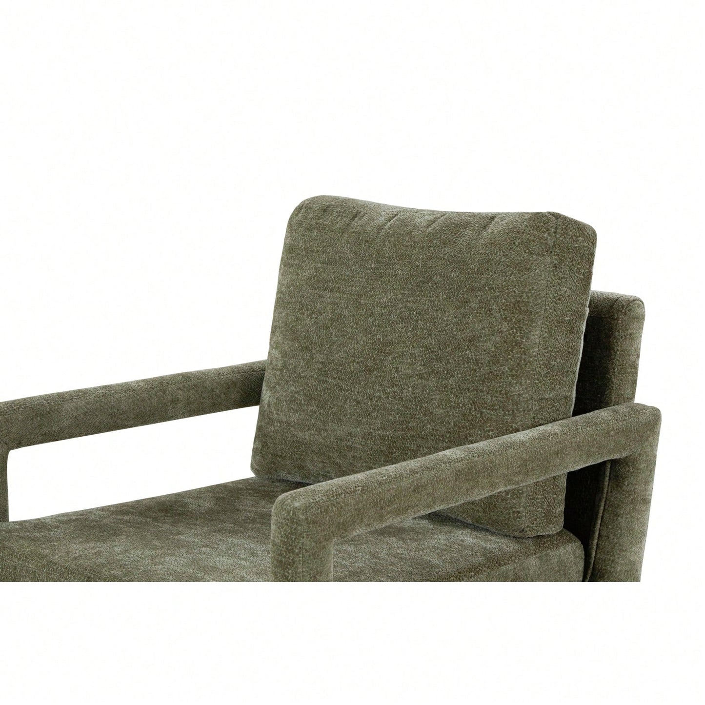 Mid-Century Armchair , Accent Chair With Chenille Armrest & Soft Cushion For Living Room, Bedroom, Home Office, Study