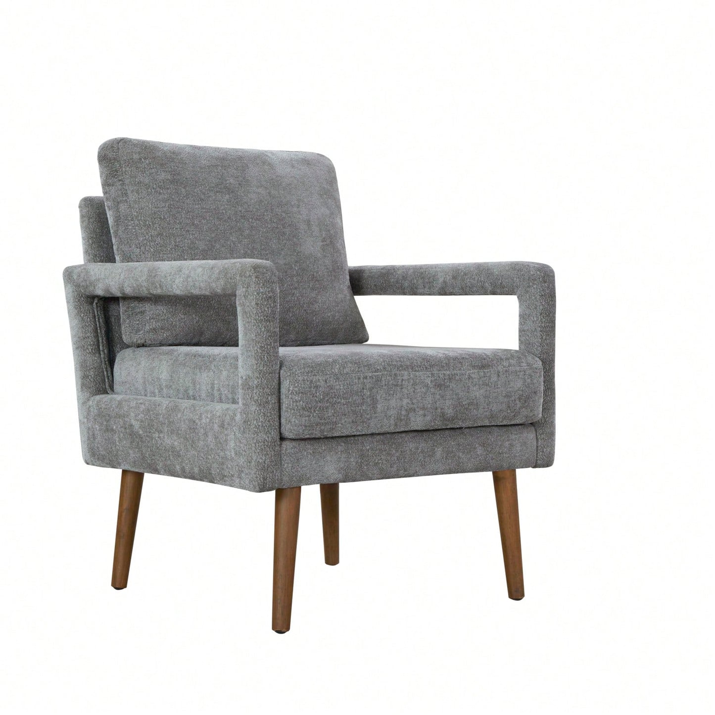 Mid-Century Armchair , Accent Chair With Chenille Armrest & Soft Cushion For Living Room, Bedroom, Home Office, Study