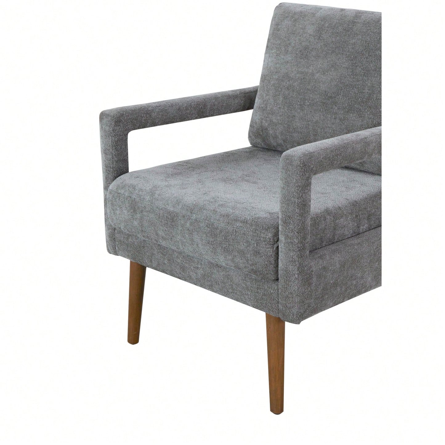 Mid-Century Armchair , Accent Chair With Chenille Armrest & Soft Cushion For Living Room, Bedroom, Home Office, Study