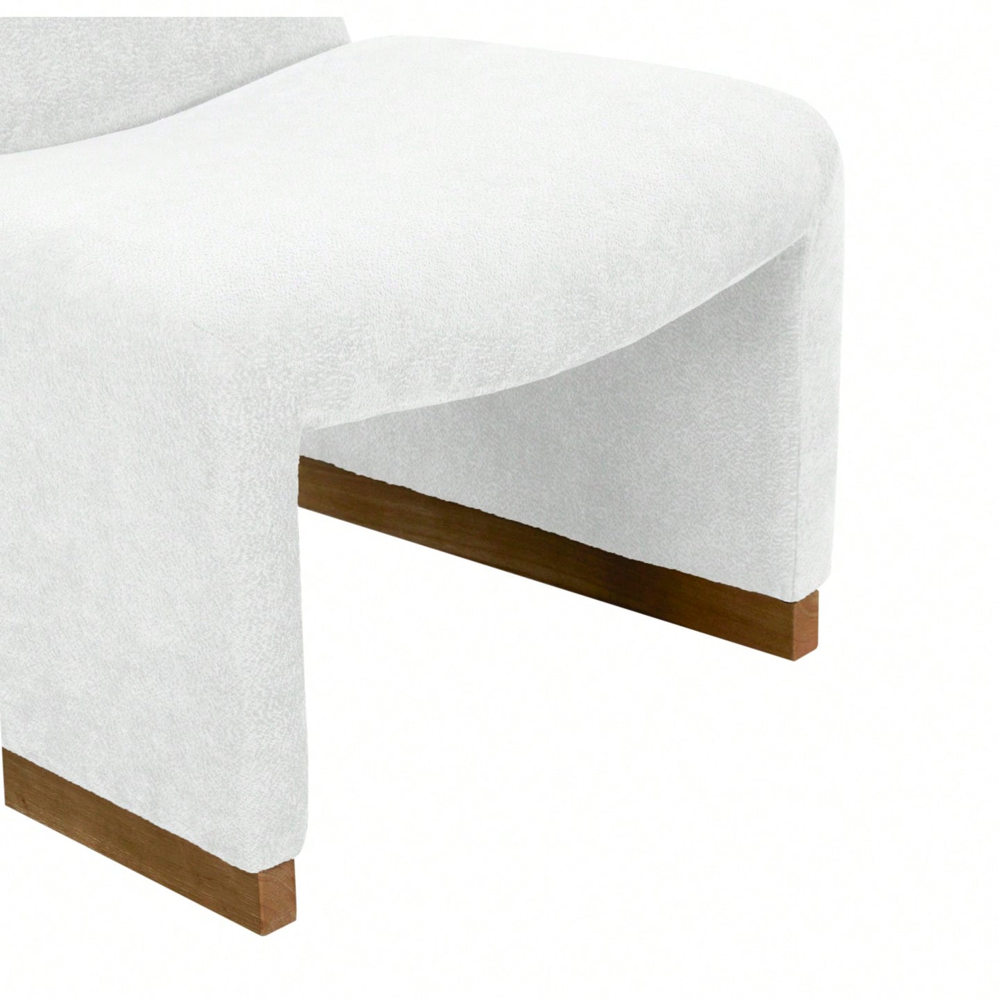 Comfy Accent Slipper Chair, Upholstered Armless Chair With Wood Legs, Soft Fabric For Living Room, Bedroom, Reading, Guest Room