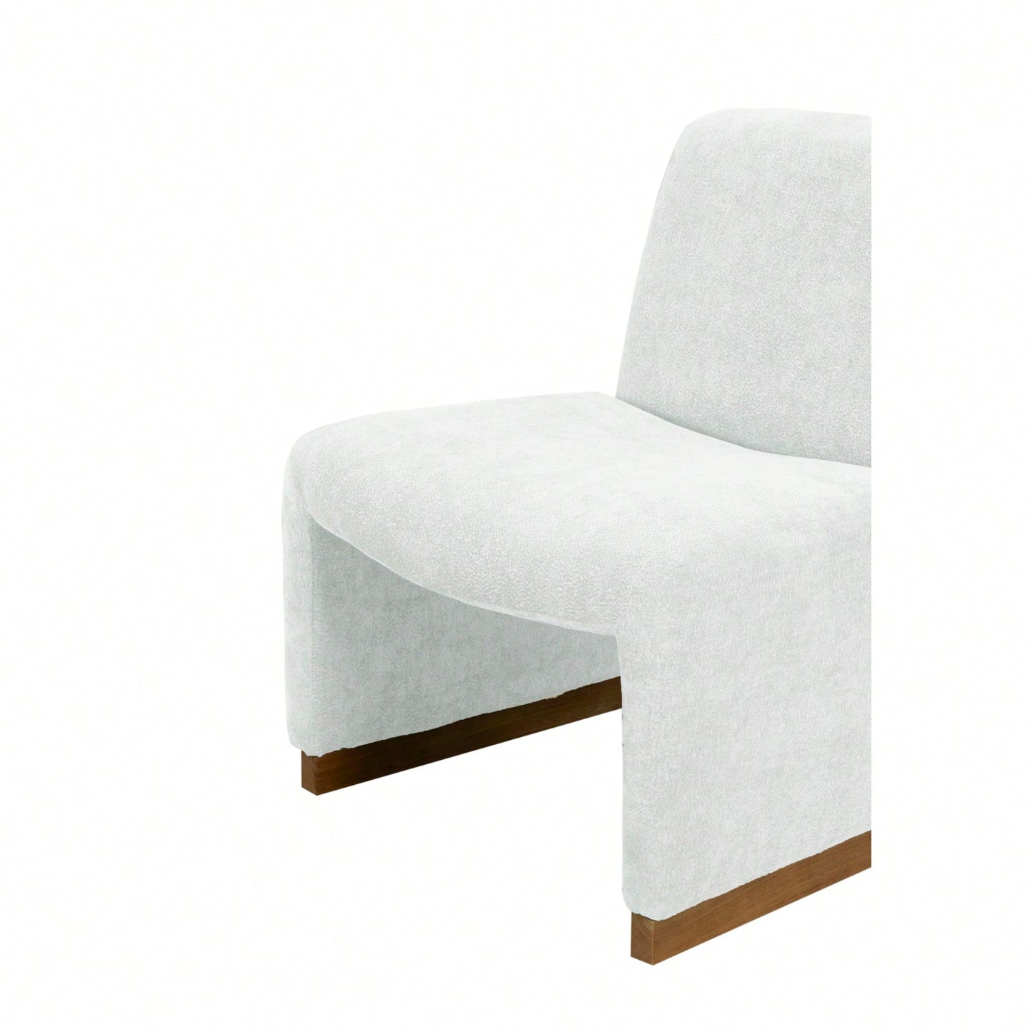 Comfy Accent Slipper Chair, Upholstered Armless Chair With Wood Legs, Soft Fabric For Living Room, Bedroom, Reading, Guest Room
