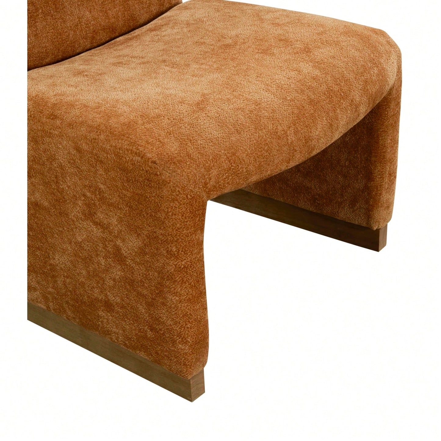 Comfy Accent Slipper Chair, Upholstered Armless Chair With Wood Legs, Soft Fabric For Living Room, Bedroom, Reading, Guest Room