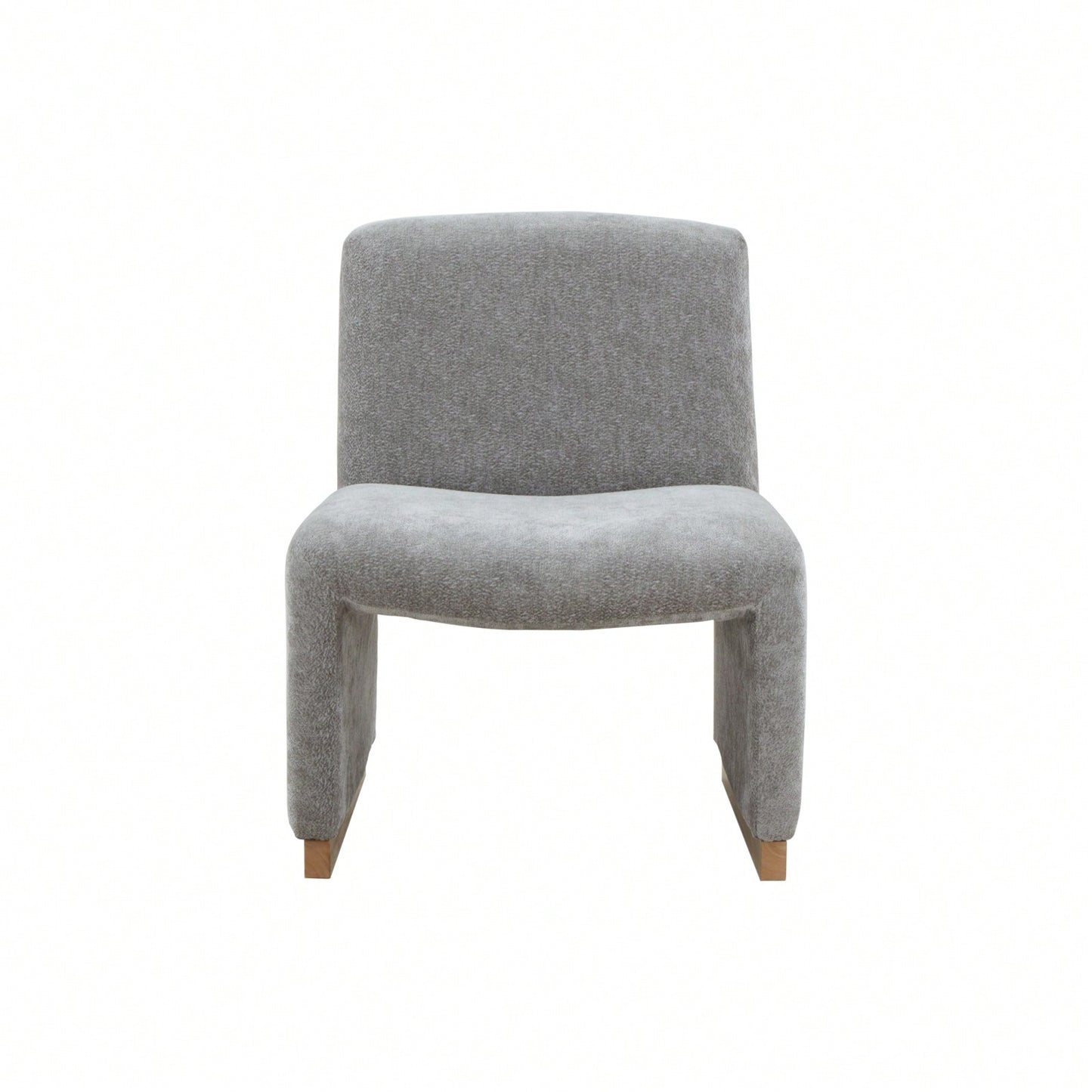Comfy Accent Slipper Chair, Upholstered Armless Chair With Wood Legs, Soft Fabric For Living Room, Bedroom, Reading, Guest Room