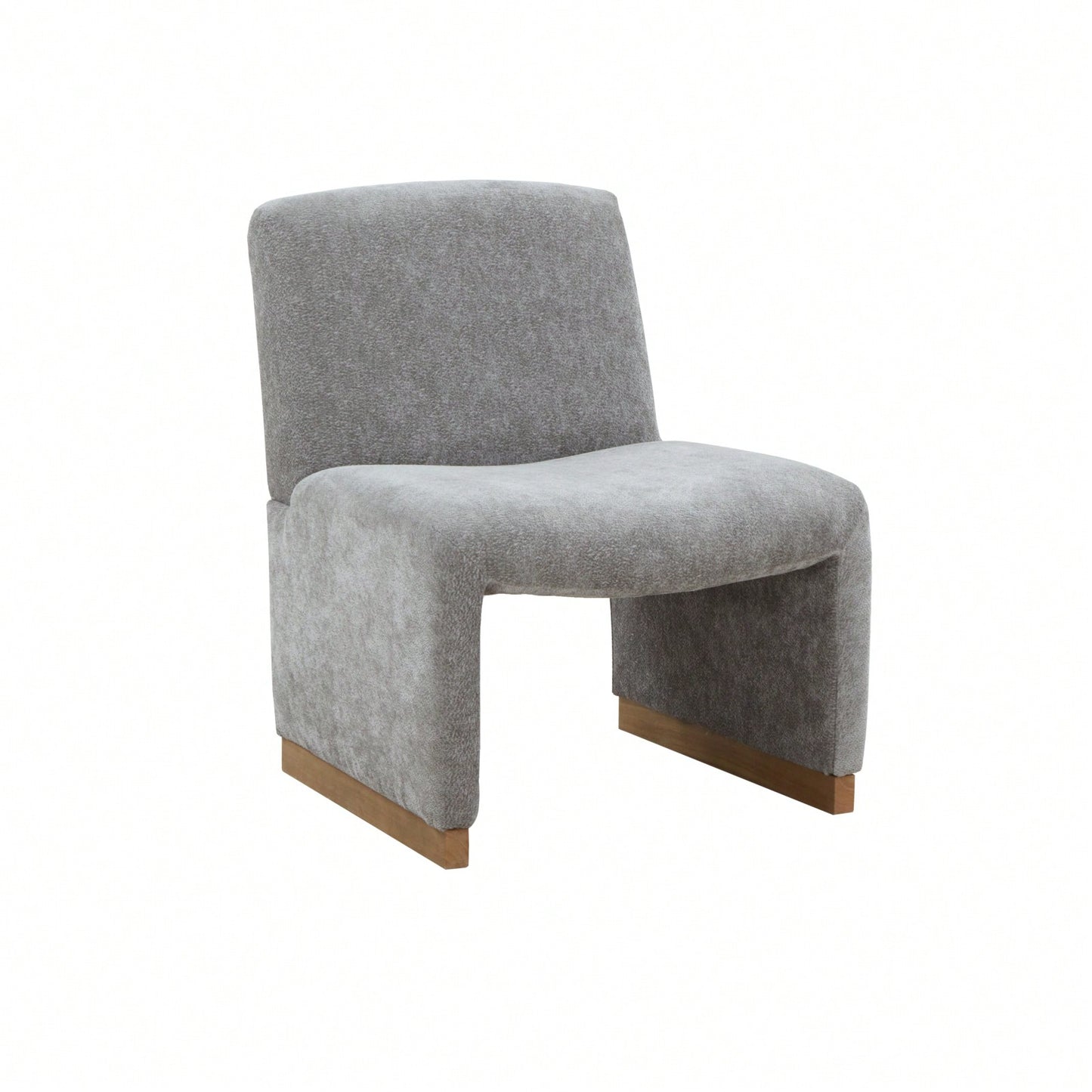 Comfy Accent Slipper Chair, Upholstered Armless Chair With Wood Legs, Soft Fabric For Living Room, Bedroom, Reading, Guest Room