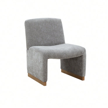 Comfy Accent Slipper Chair, Upholstered Armless Chair With Wood Legs, Soft Fabric For Living Room, Bedroom, Reading, Guest Room