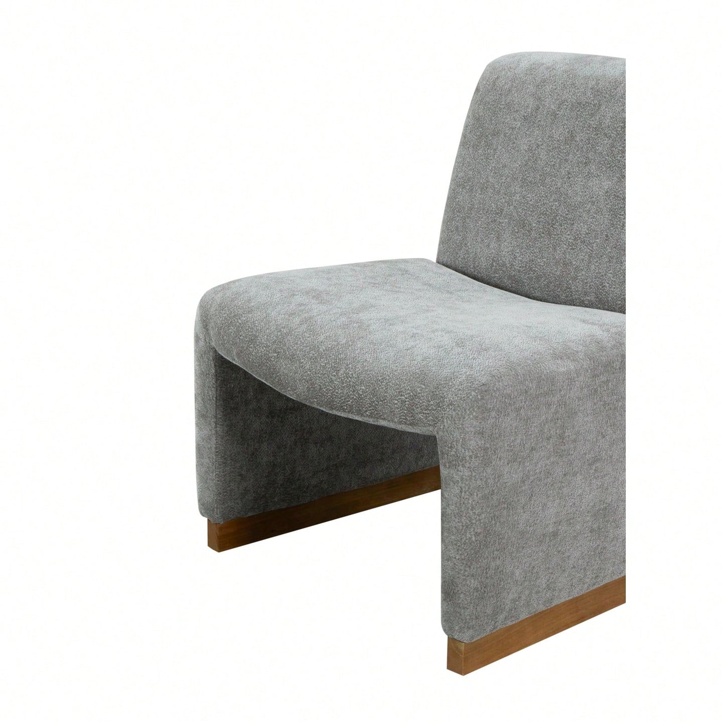 Comfy Accent Slipper Chair, Upholstered Armless Chair With Wood Legs, Soft Fabric For Living Room, Bedroom, Reading, Guest Room