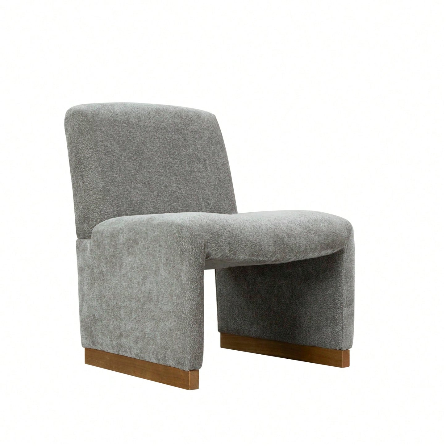 Comfy Accent Slipper Chair, Upholstered Armless Chair With Wood Legs, Soft Fabric For Living Room, Bedroom, Reading, Guest Room
