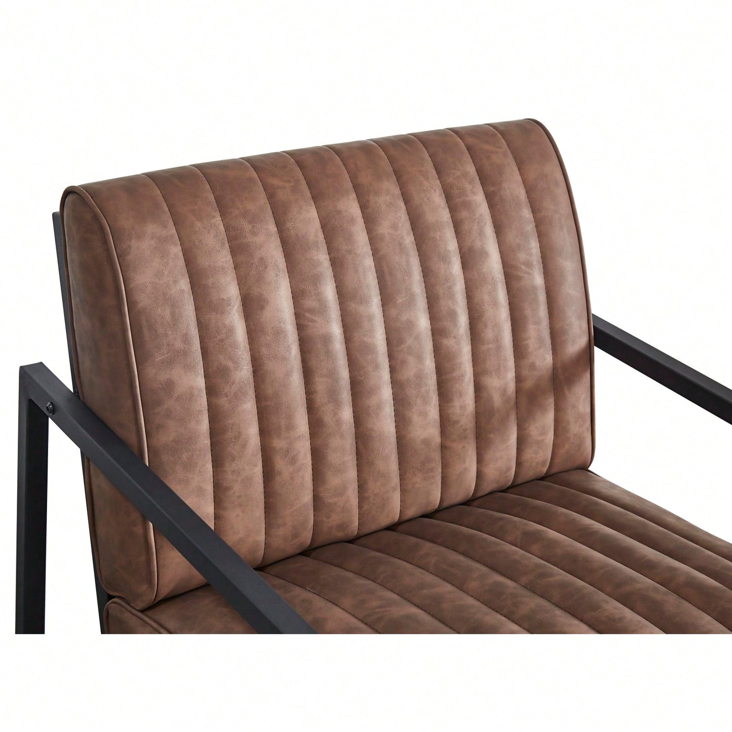 Stylish Modern Armchair with Steel Frame High Back Upholstered Accent Chair for Living Room Bedroom Kitchen