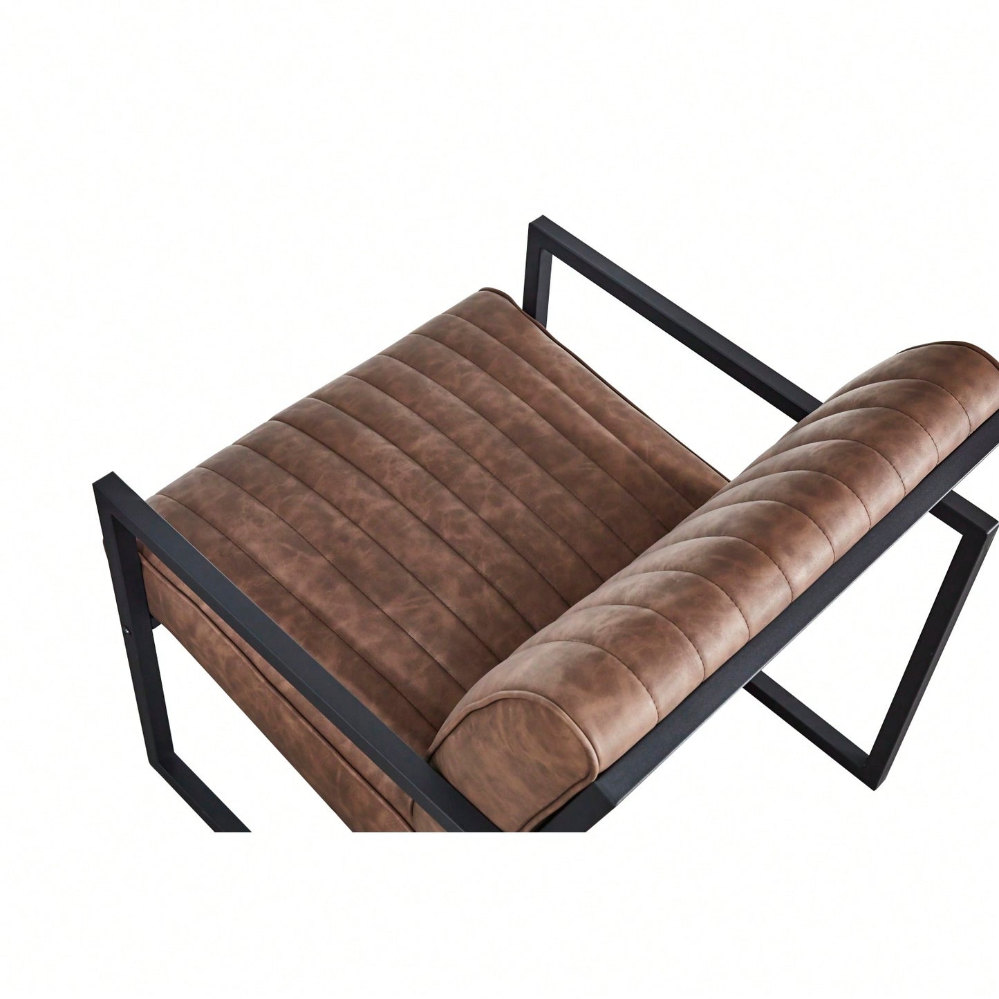 Stylish Modern Armchair with Steel Frame High Back Upholstered Accent Chair for Living Room Bedroom Kitchen