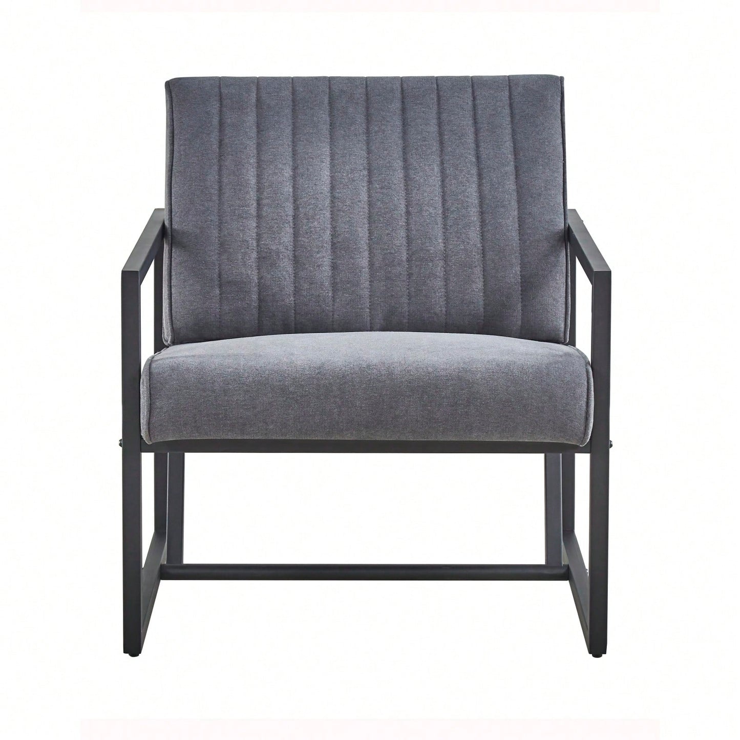 Stylish Modern Armchair with Steel Frame High Back Upholstered Accent Chair for Living Room Bedroom Kitchen