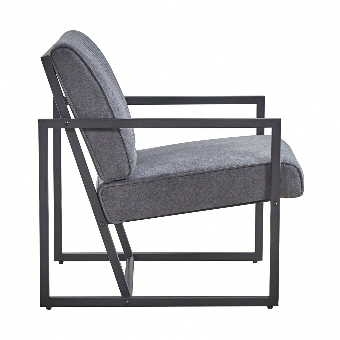 Stylish Modern Armchair with Steel Frame High Back Upholstered Accent Chair for Living Room Bedroom Kitchen