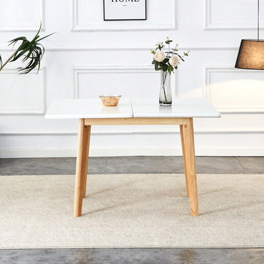 47.2 Inch Sintered Stone Foldable Desk with Rubber Wood Legs Ideal for Home Office Dining and Kitchen Use