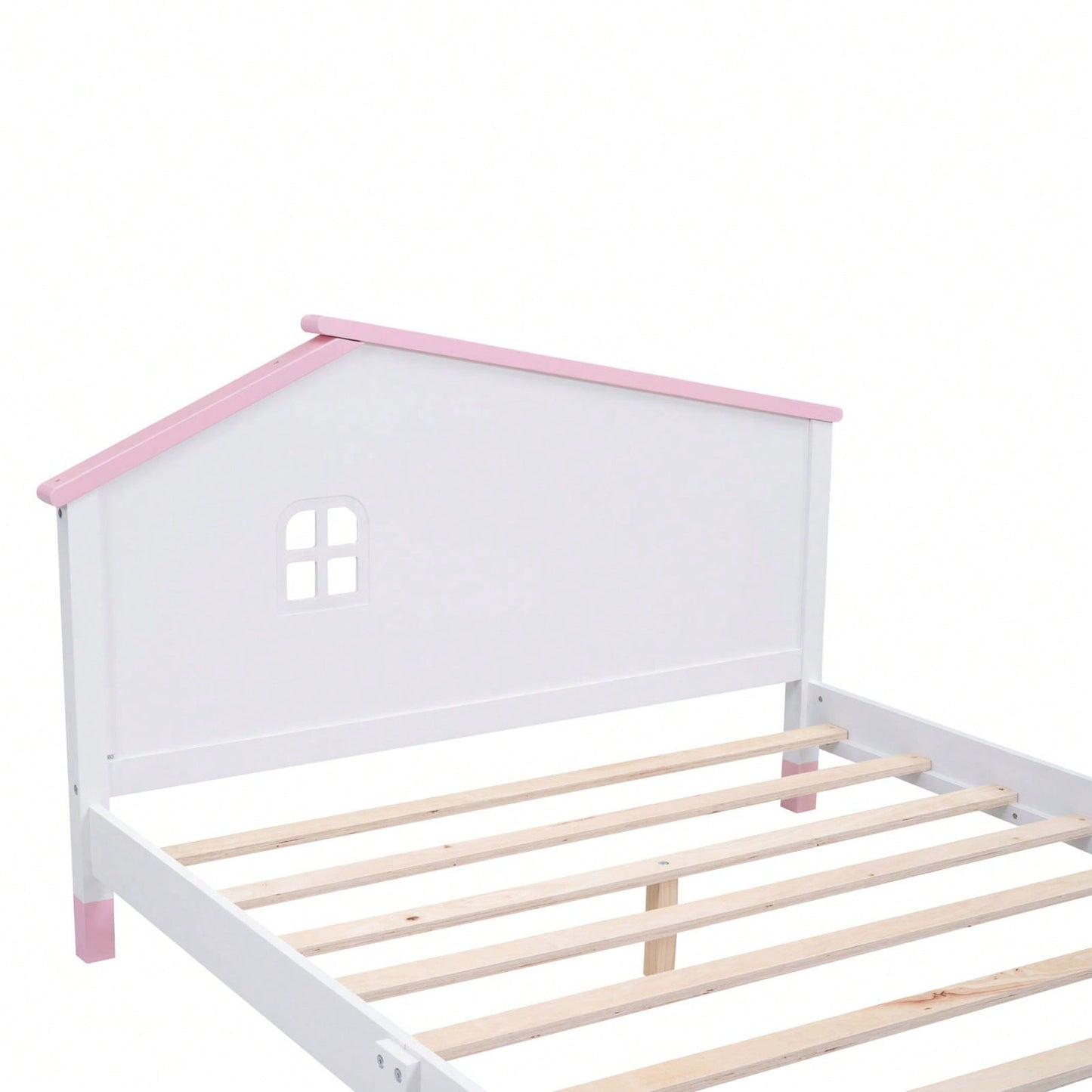 This Bed Is A Great Gift For Any Occasion. Full Size Wood Platform Bed With House-Shaped Headboard