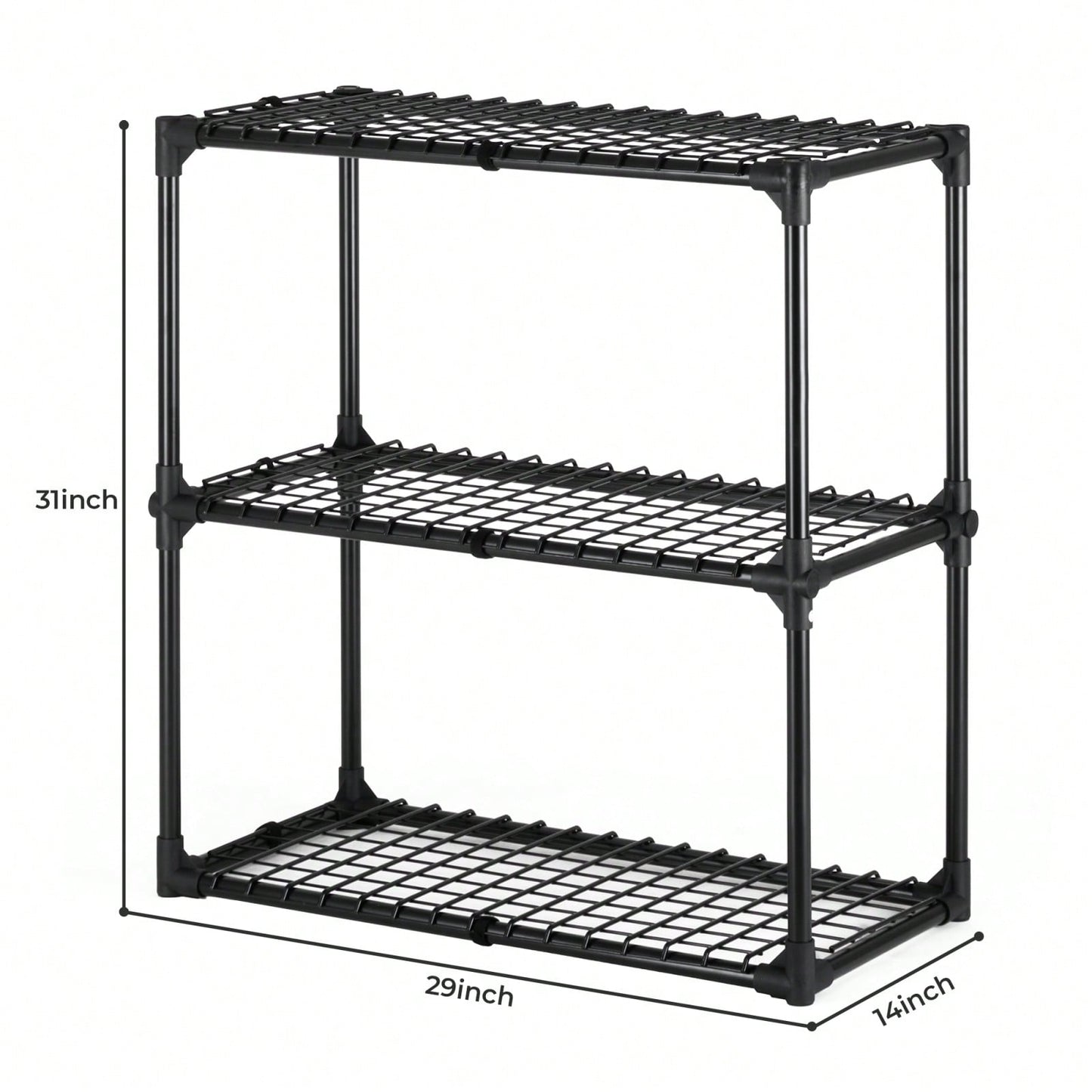 Heavy Duty 3-Shelf Wire Rack 330lb Capacity Easy Assembly Versatile Storage for Garage Home Office Commercial Rust UV Resistant