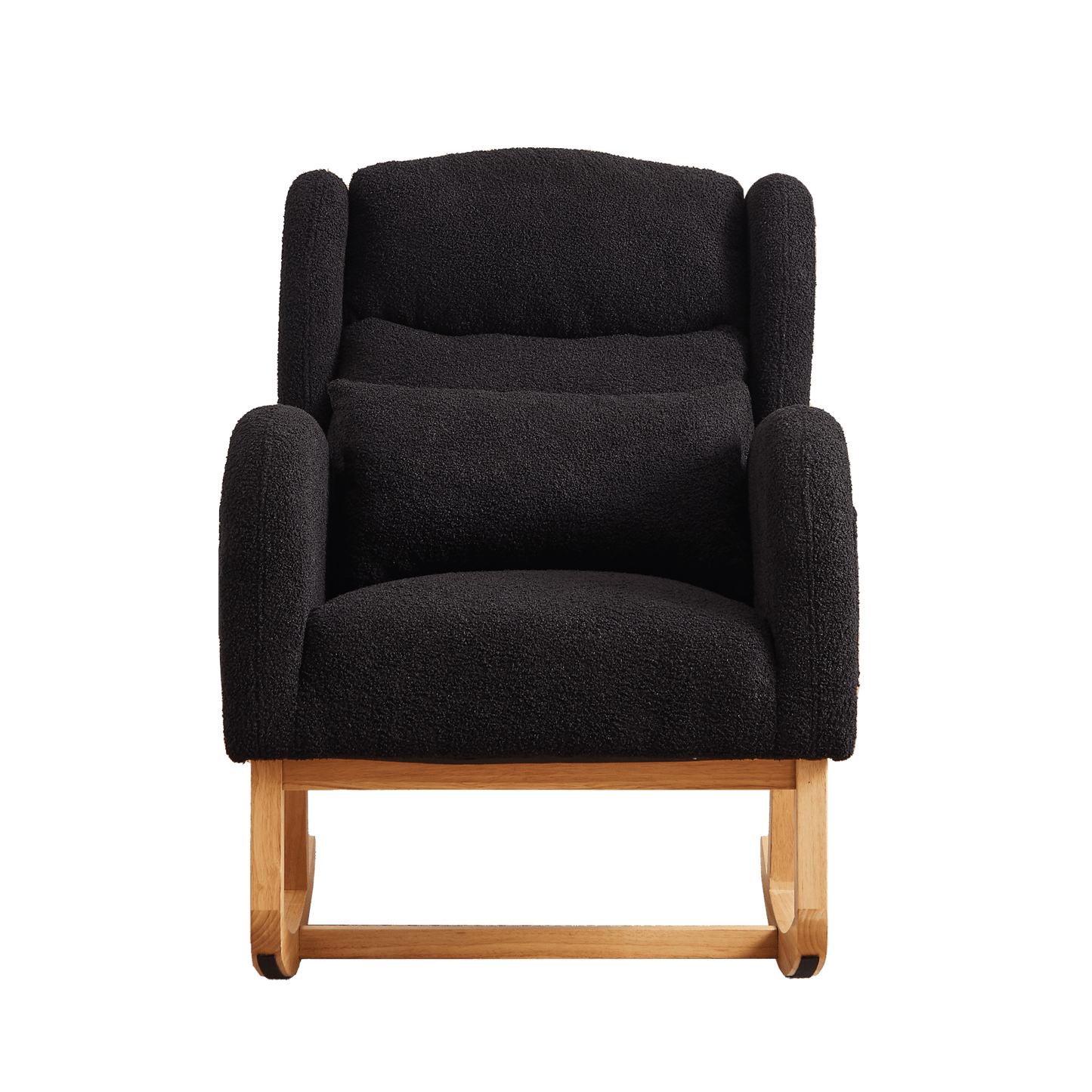 High Back Modern Accent Rocking Chair with Side Pockets Upholstered Lounge Armchair for Living Room Bedroom Nursery Supports 250 Lbs