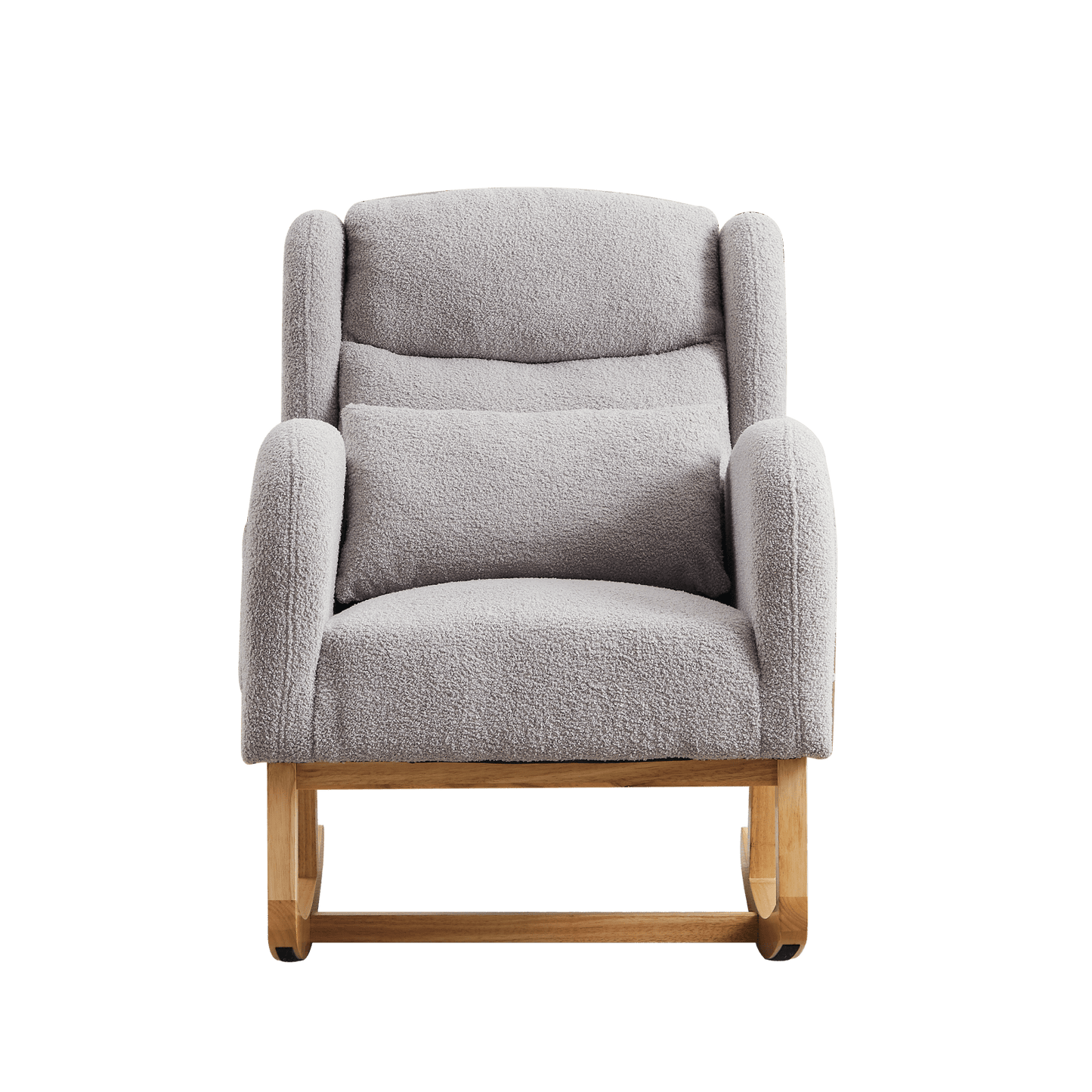 High Back Modern Accent Rocking Chair with Side Pockets Upholstered Lounge Armchair for Living Room Bedroom Nursery Supports 250 Lbs