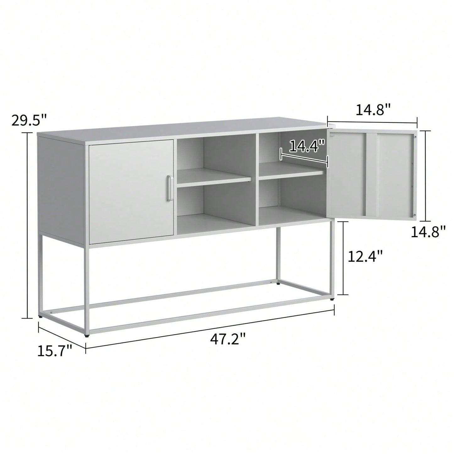 Sleek Modern Sideboard Buffet Cabinet with Ample Storage Anti-Tilt Design Elegant Handles Silent Magnetic Closure