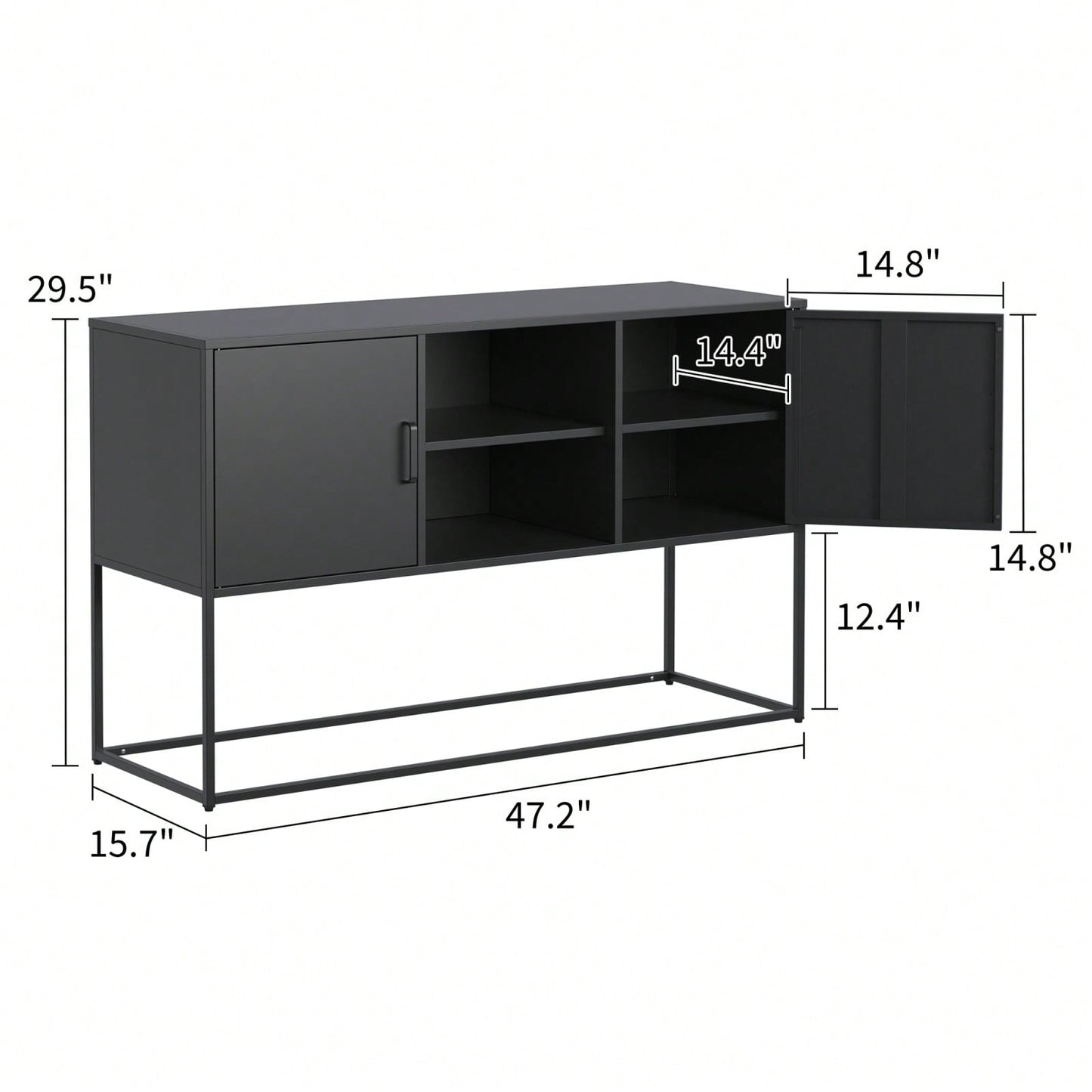 Sleek Modern Sideboard Buffet Cabinet with Ample Storage Anti-Tilt Design Elegant Handles Silent Magnetic Closure