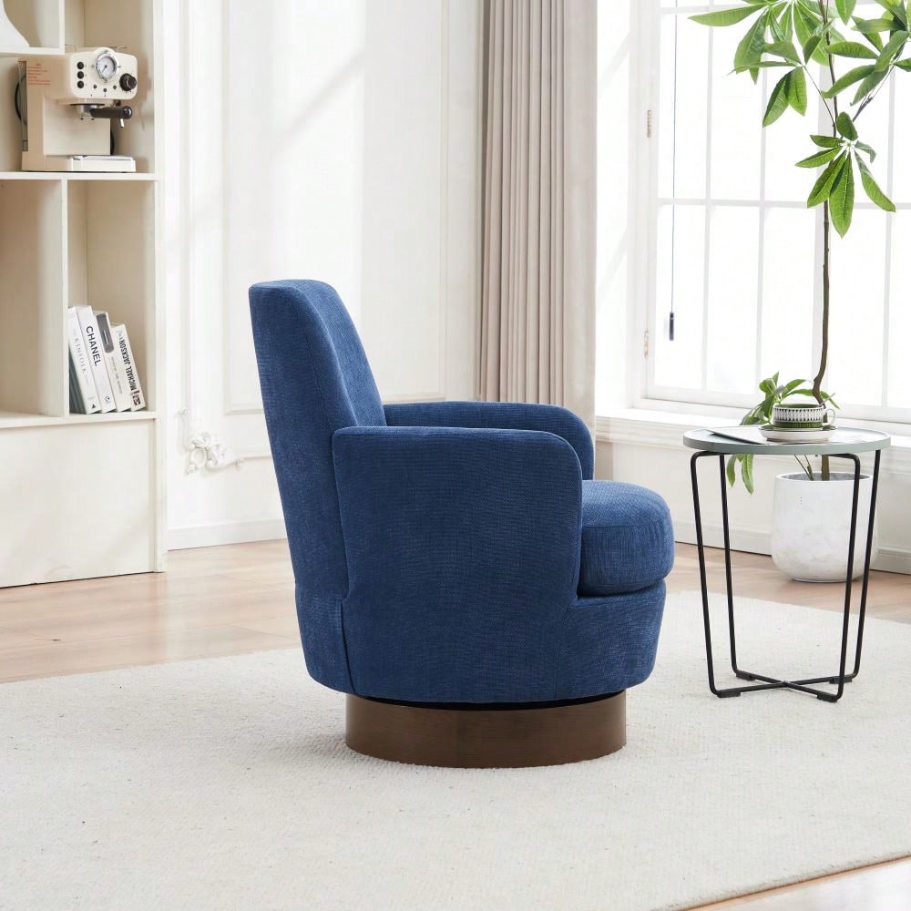 Modern 360° Swivel Accent Barrel Chair with Gold Base for Living Room Bedroom Office Ergonomic Design Holds 300lbs