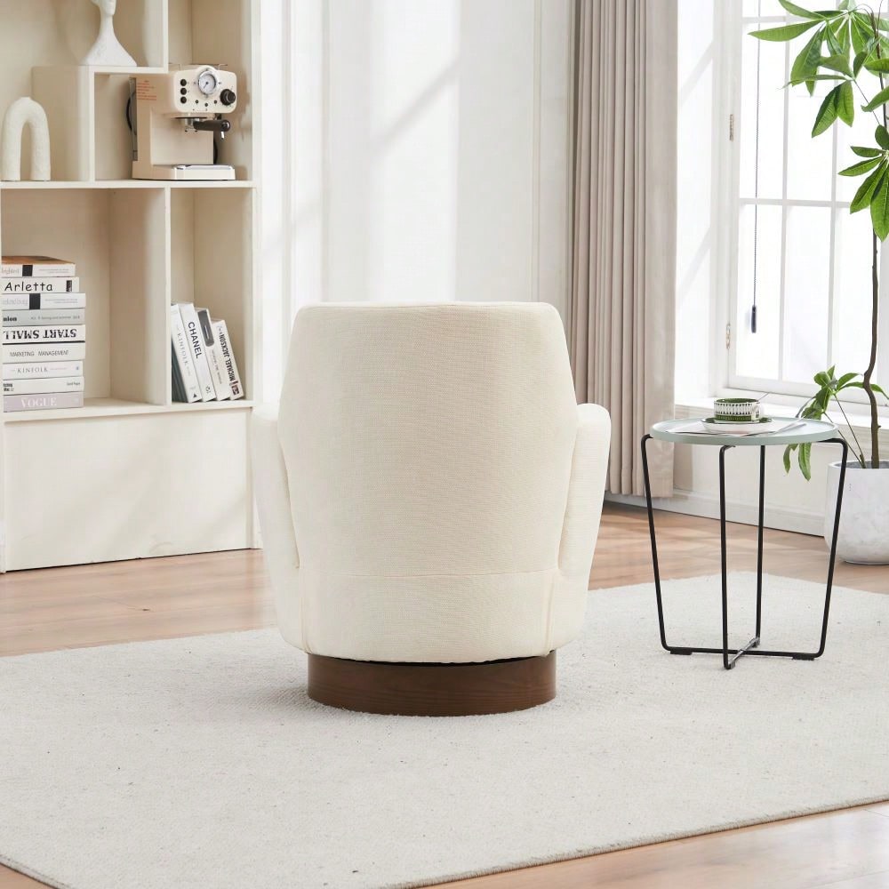 Modern 360° Swivel Accent Barrel Chair with Gold Base for Living Room Bedroom Office Ergonomic Design Holds 300lbs