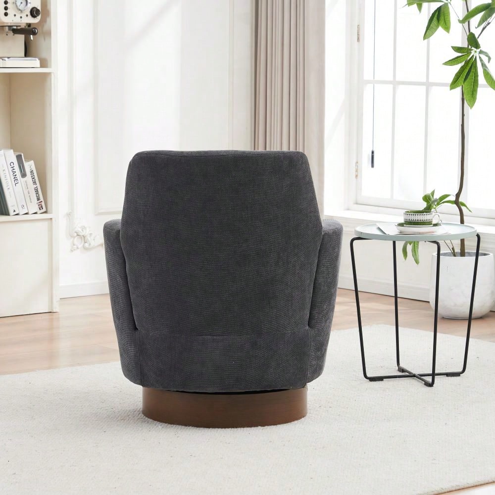 Modern 360° Swivel Accent Barrel Chair with Gold Base for Living Room Bedroom Office Ergonomic Design Holds 300lbs
