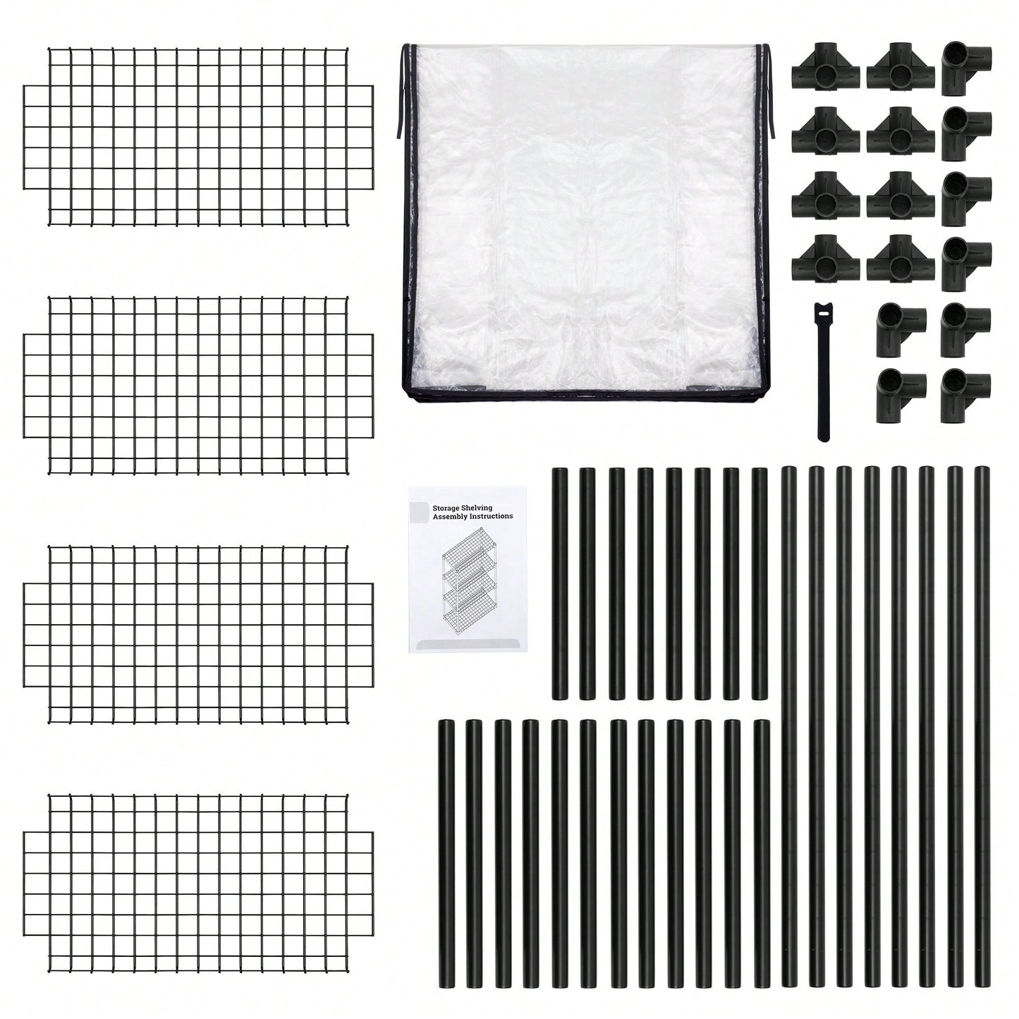 4-Shelf Wire Rack(1Pack) With Cover
