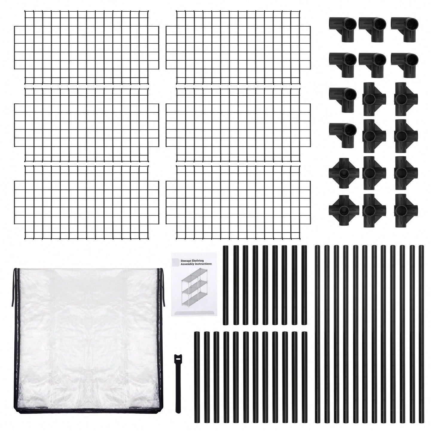 3-SHELF WIRE RACK WITH COVER 2(PACK)