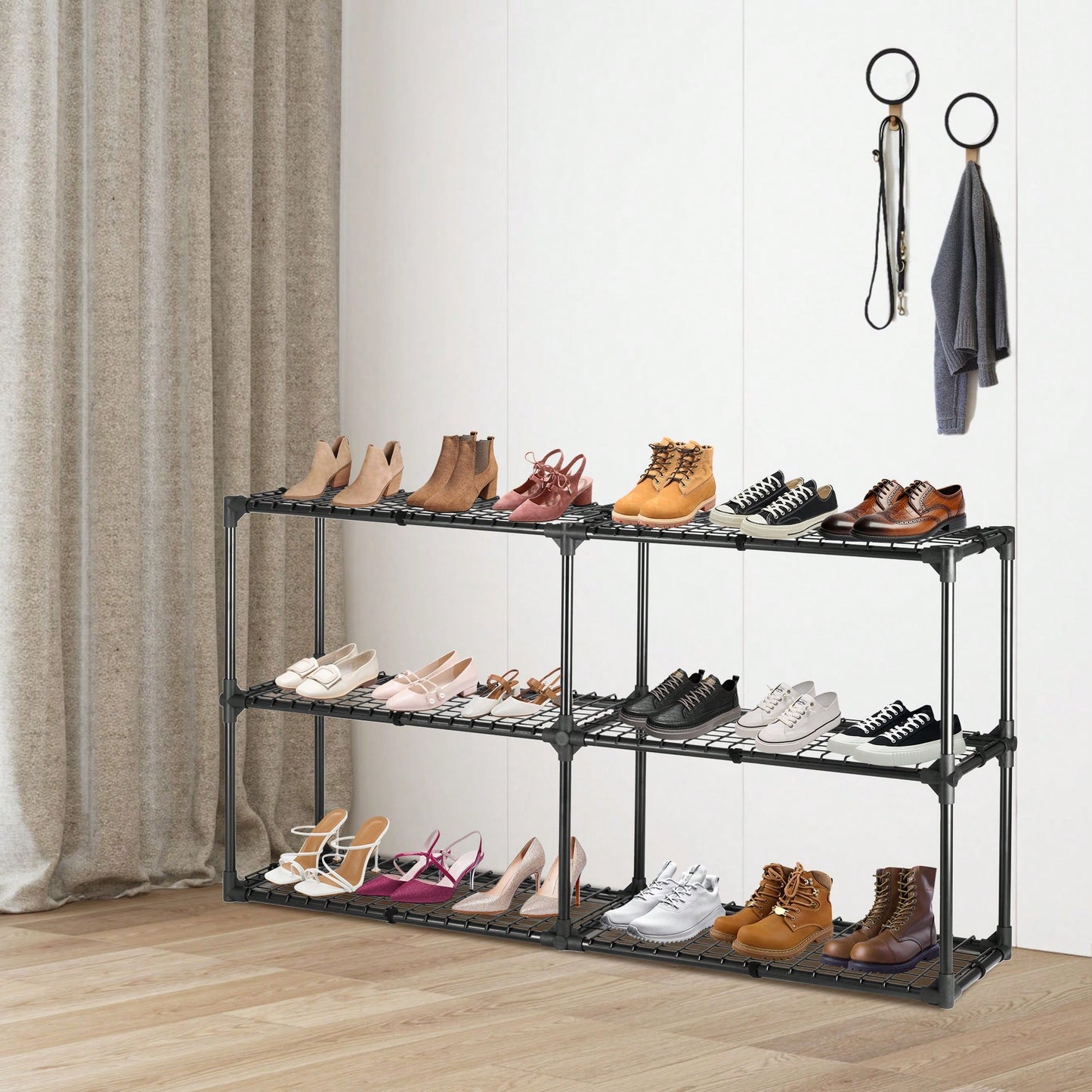 3-SHELF WIRE RACK WITH COVER 2(PACK)