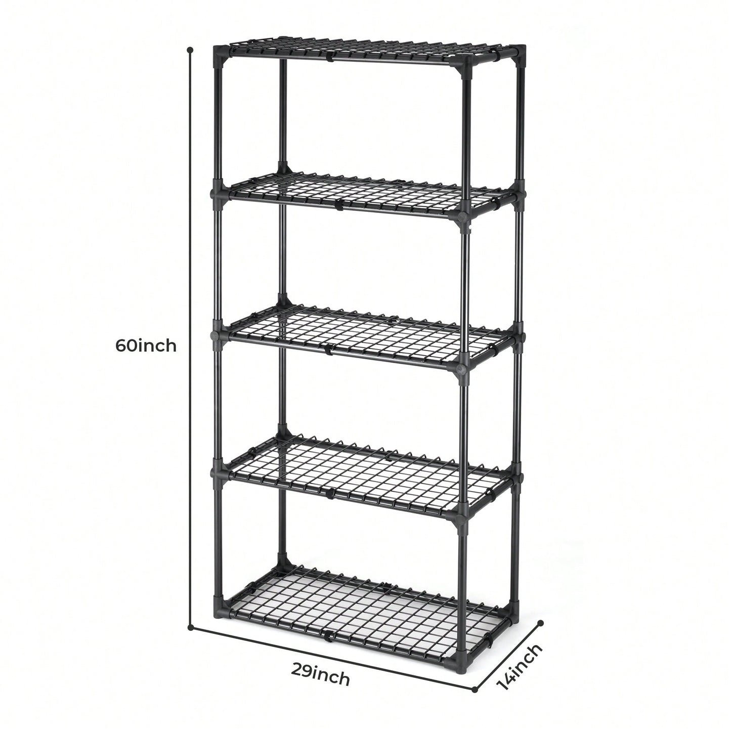 5-Shelf Wire Rack With Cover (1 Pack)