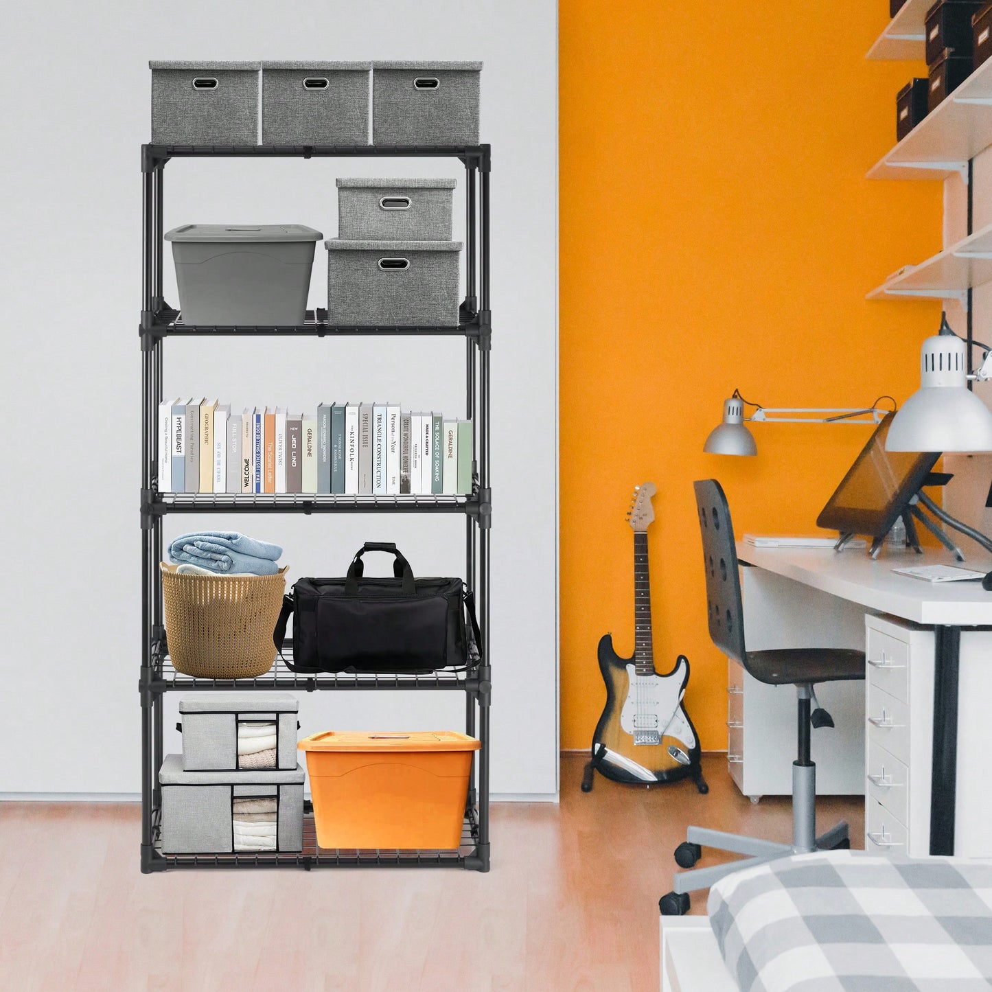 5-Shelf Wire Rack With Cover (1 Pack)
