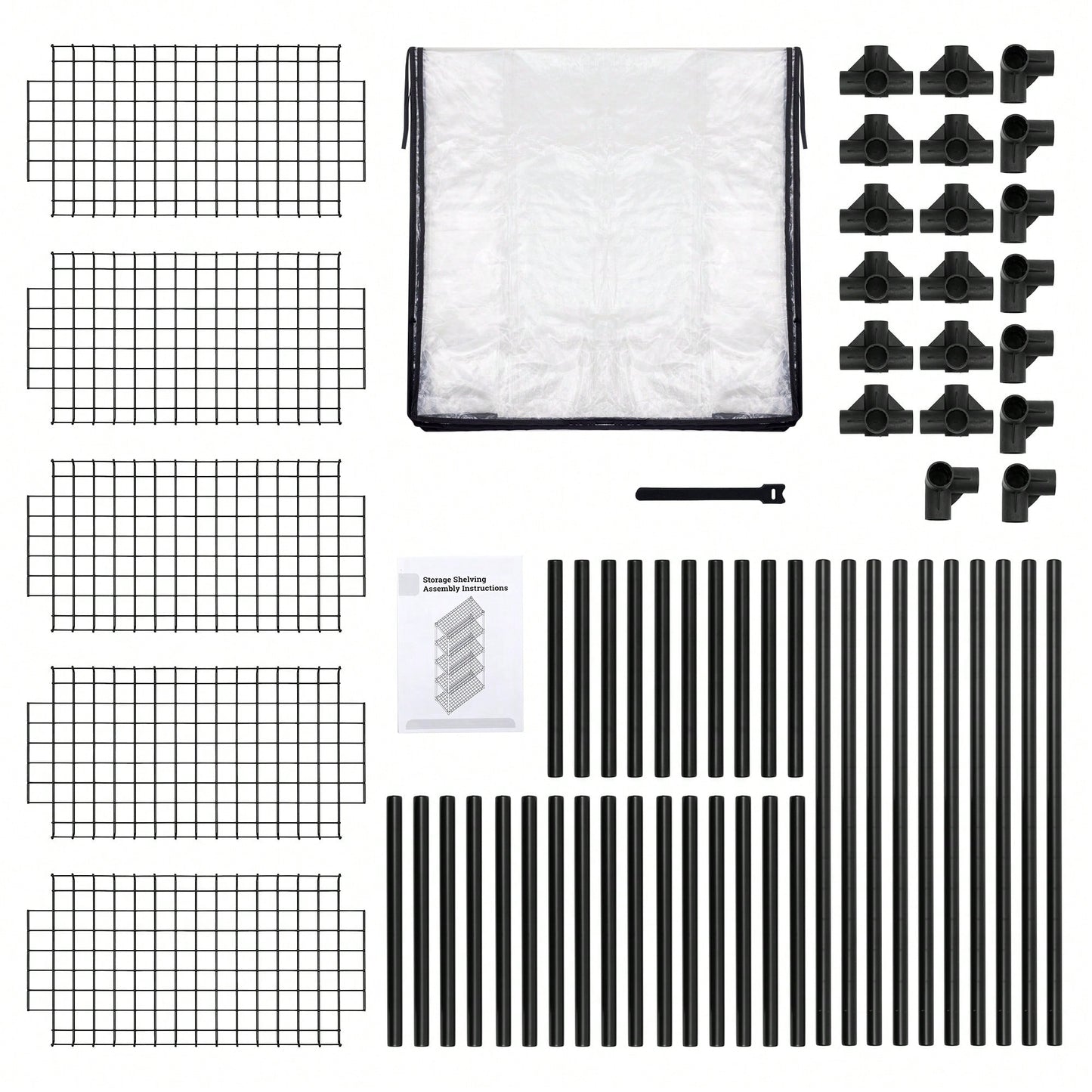 5-Shelf Wire Rack With Cover (1 Pack)