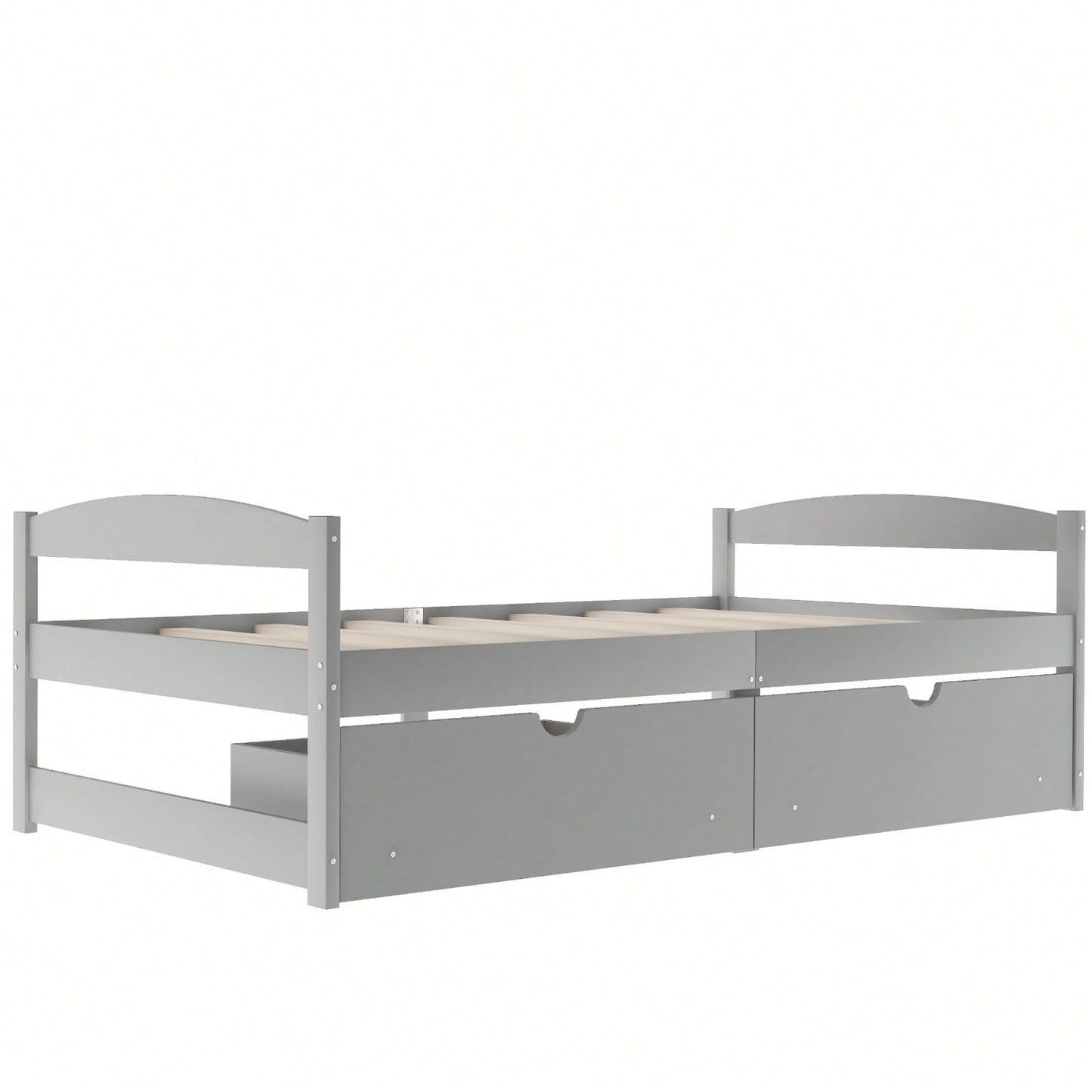 Twin Size Platform Bed, With Two Drawers